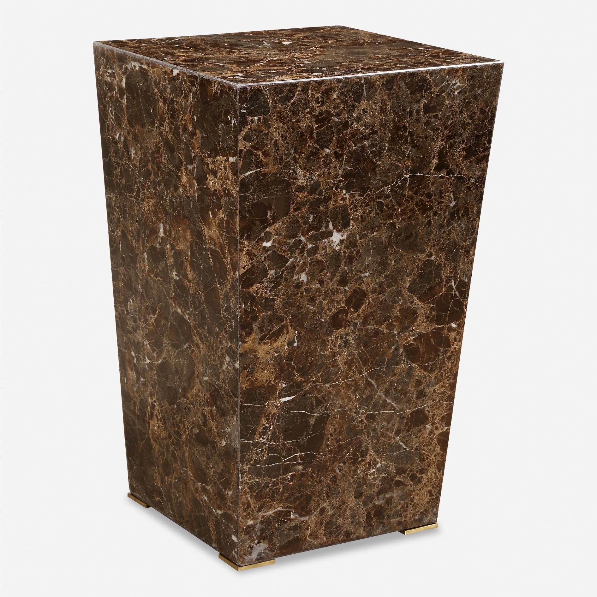 Shown in Combining Clean Lines And Rich Emperador Brown Marble Gives This Accent Table Its Pristine Aesthetic finish