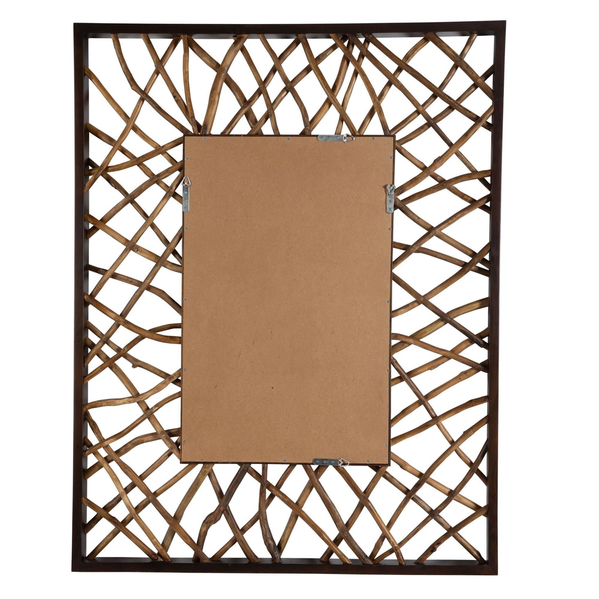 Shown in The Teak Maze Mirror Is Sure To Make A Statement In Any Space. This Beautifully Unique Piece Is Cons finish