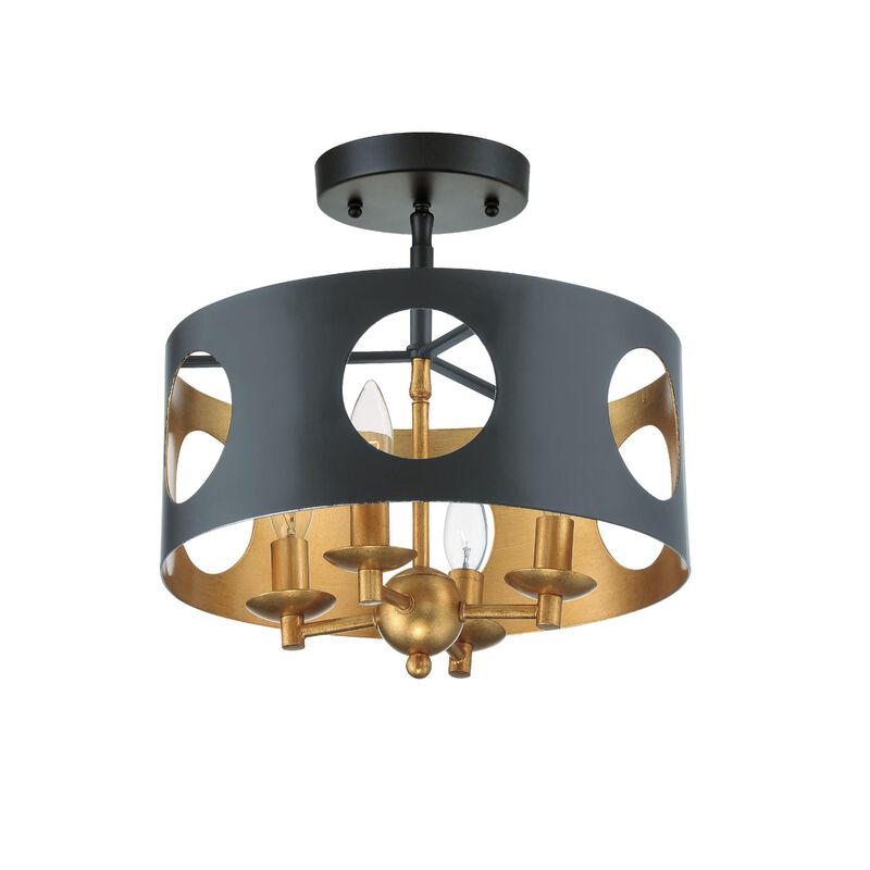 Odelle 14 Inch 4 Light Semi Flush Mount by Crystorama