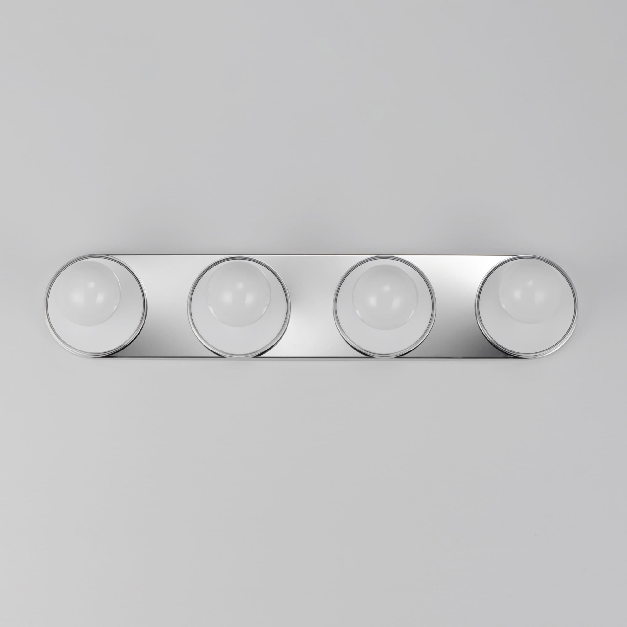 Shown in Polished Chrome finish and White glass