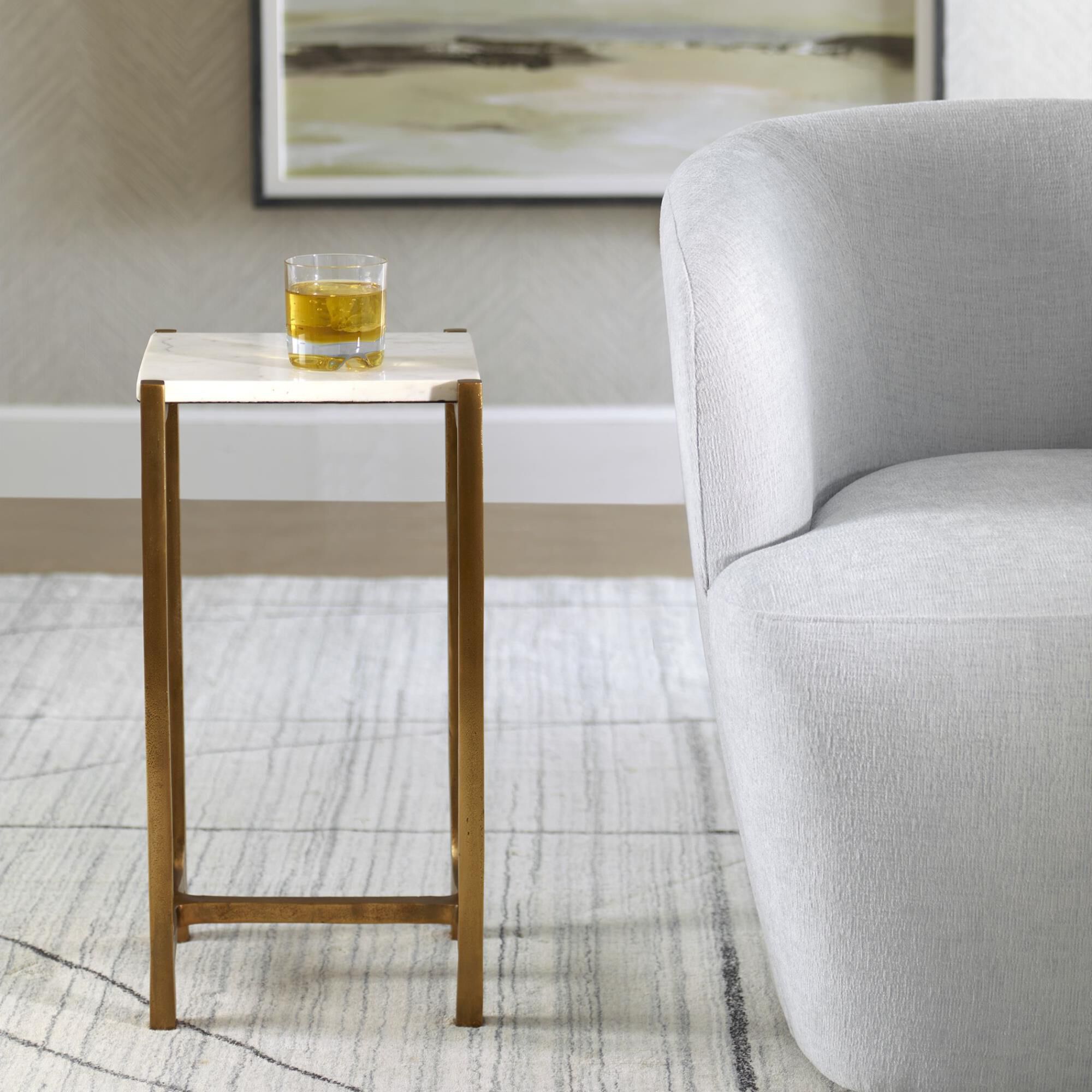 Shown in With Understated Sophistication, The Affinity Accent Table Complements With Ease. Featuring A Shapel finish