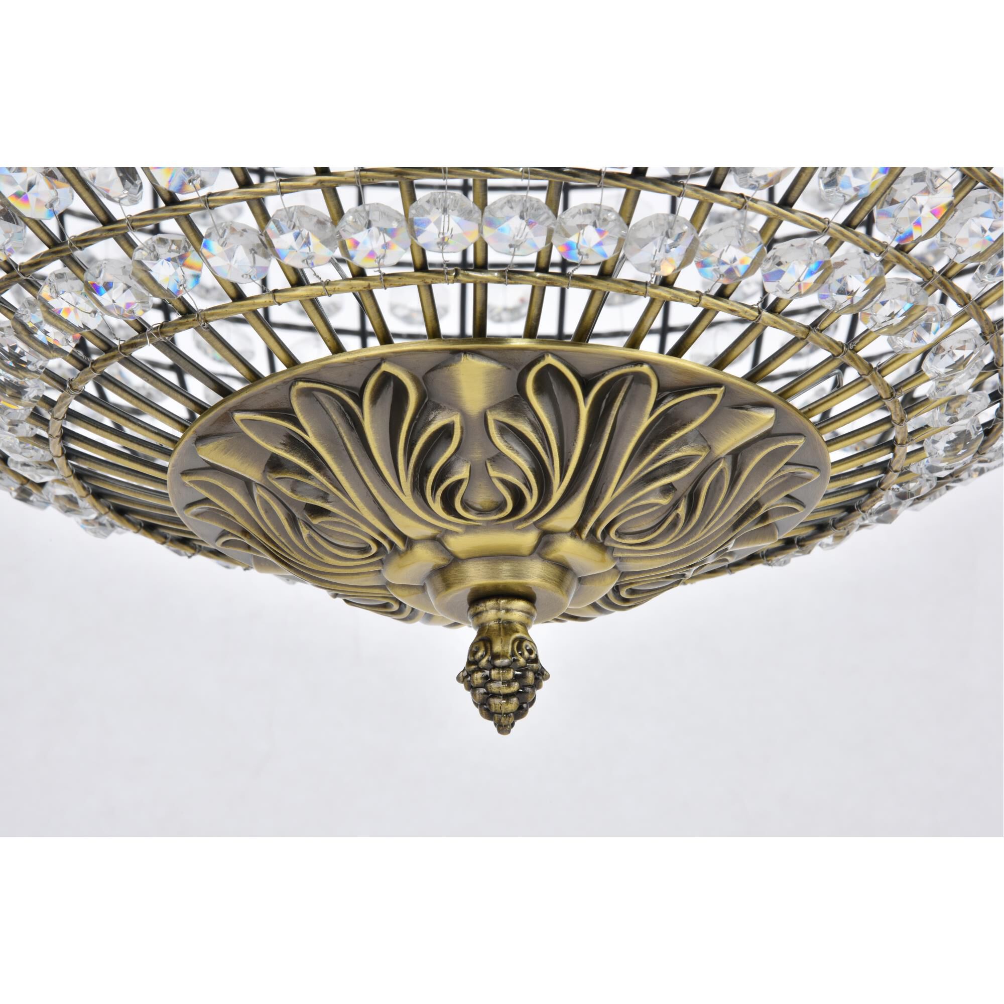 Shown in Antique Bronze finish and Clear Royal Cut crystal