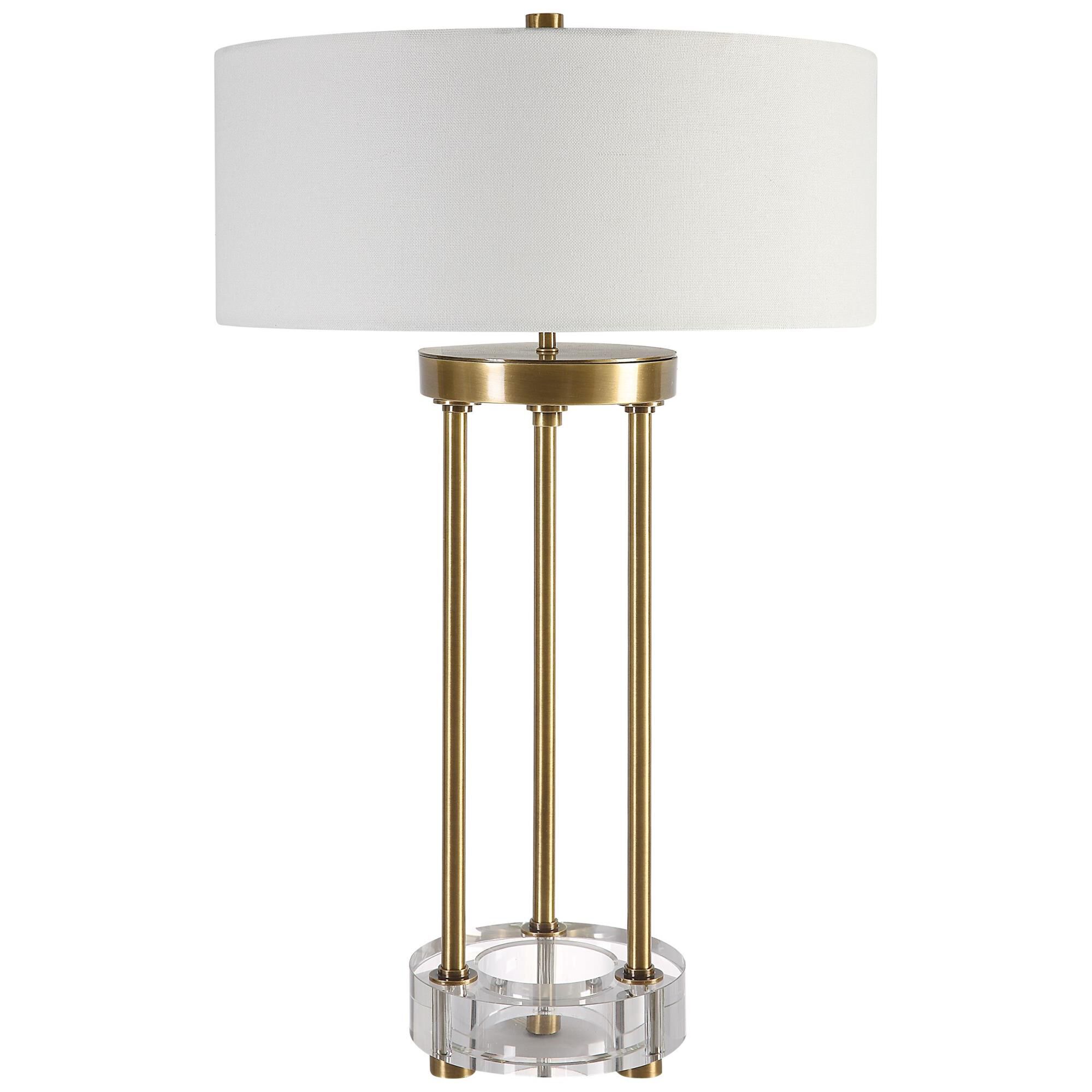 Shown in Sophisticated And Timeless, This Table Lamp Showcases An Updated Traditional Feel With Solid Iron Ro finish and Round Hardback Drum shade