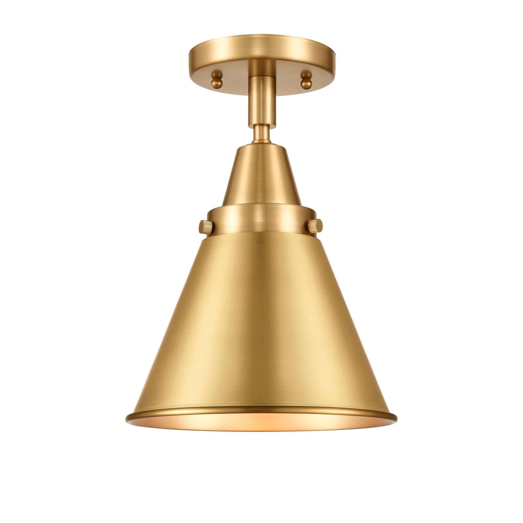 Shown in Satin Gold finish and No Glass glass and Satin Gold Appalachian shade