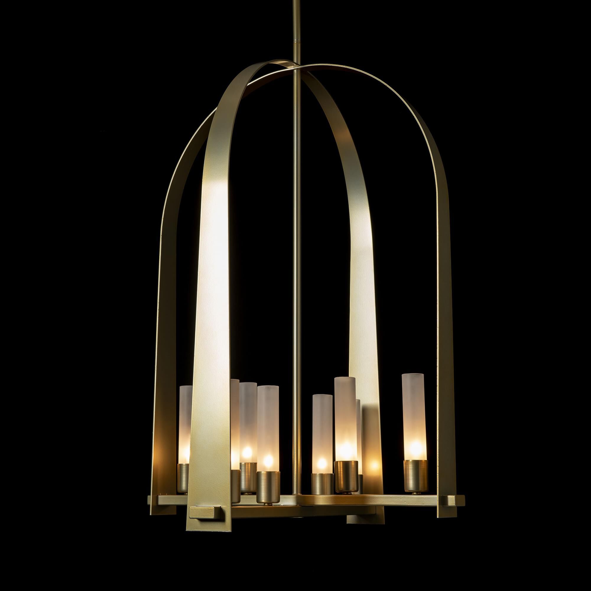 Shown in Modern Brass finish and Frosted glass and Frosted Glass shade