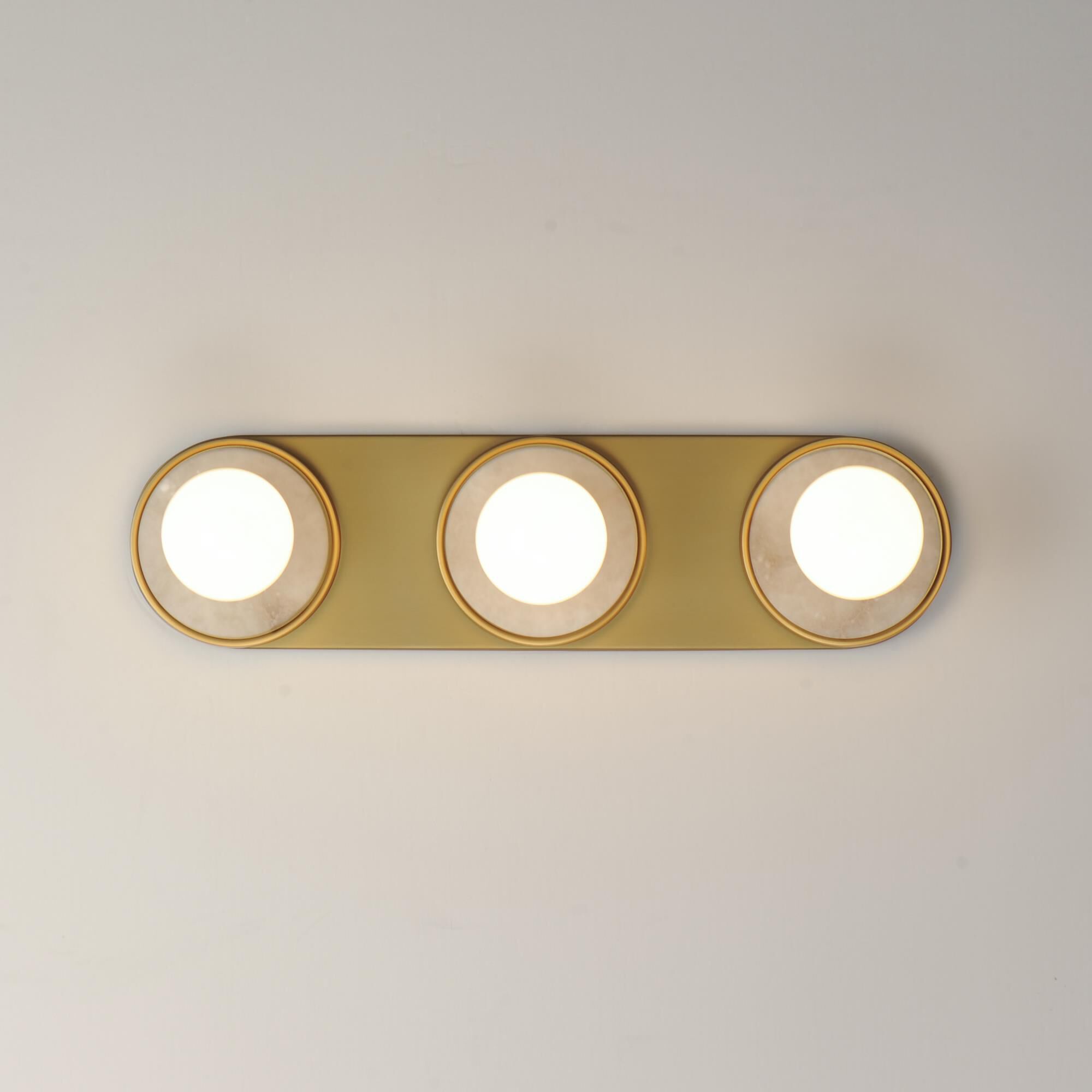 Shown in Whit Alabaster / Natural Aged Brass finish