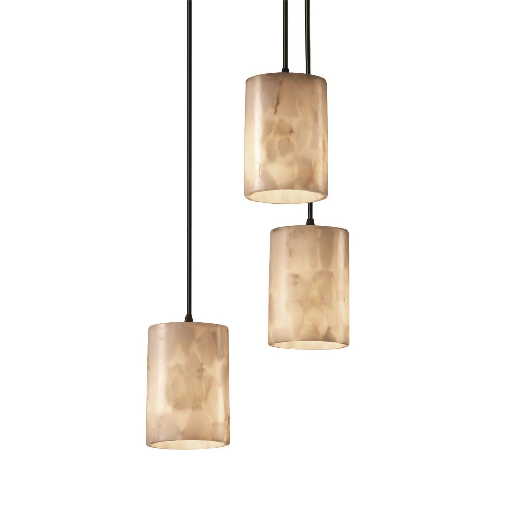 Shown with Shaved Alabaster Rocks Cast Into Resin glass and Cylinder with Flat Rim accent