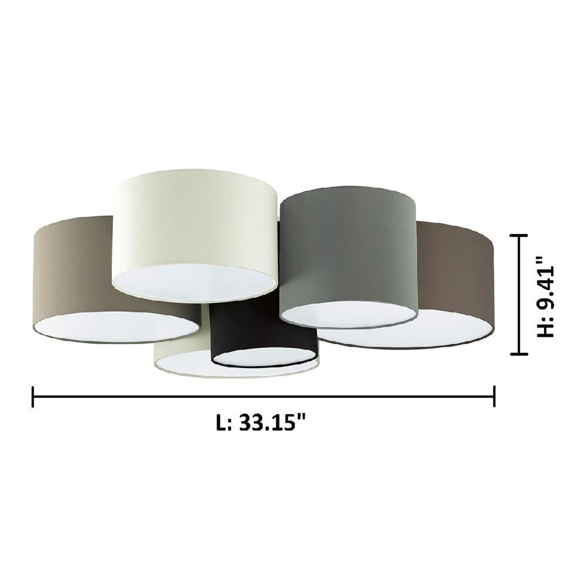 Shown in White - Black -  Taupe -  Grey -  Cappucino finish and Cloth shade