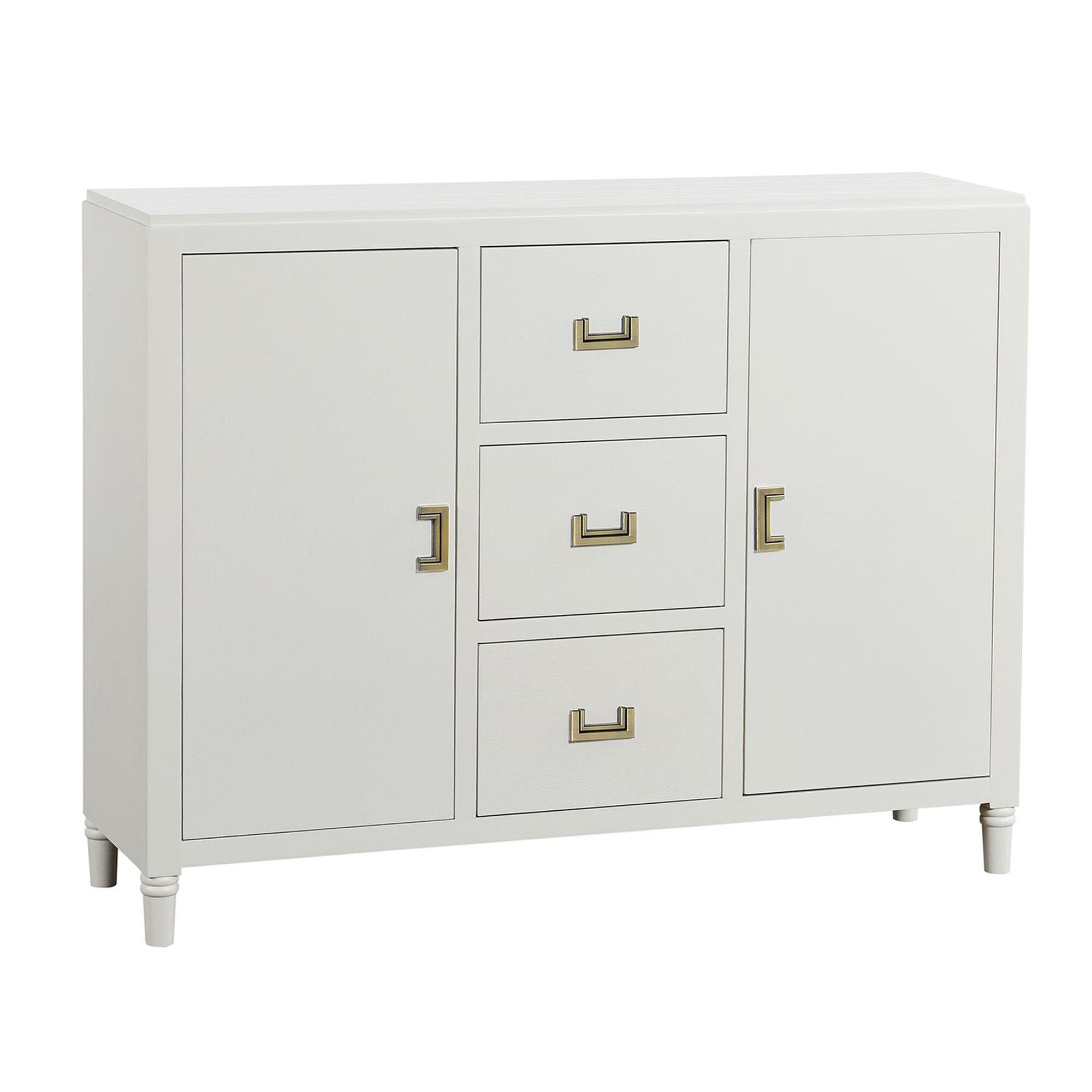 Shown in White, Antique Gold finish