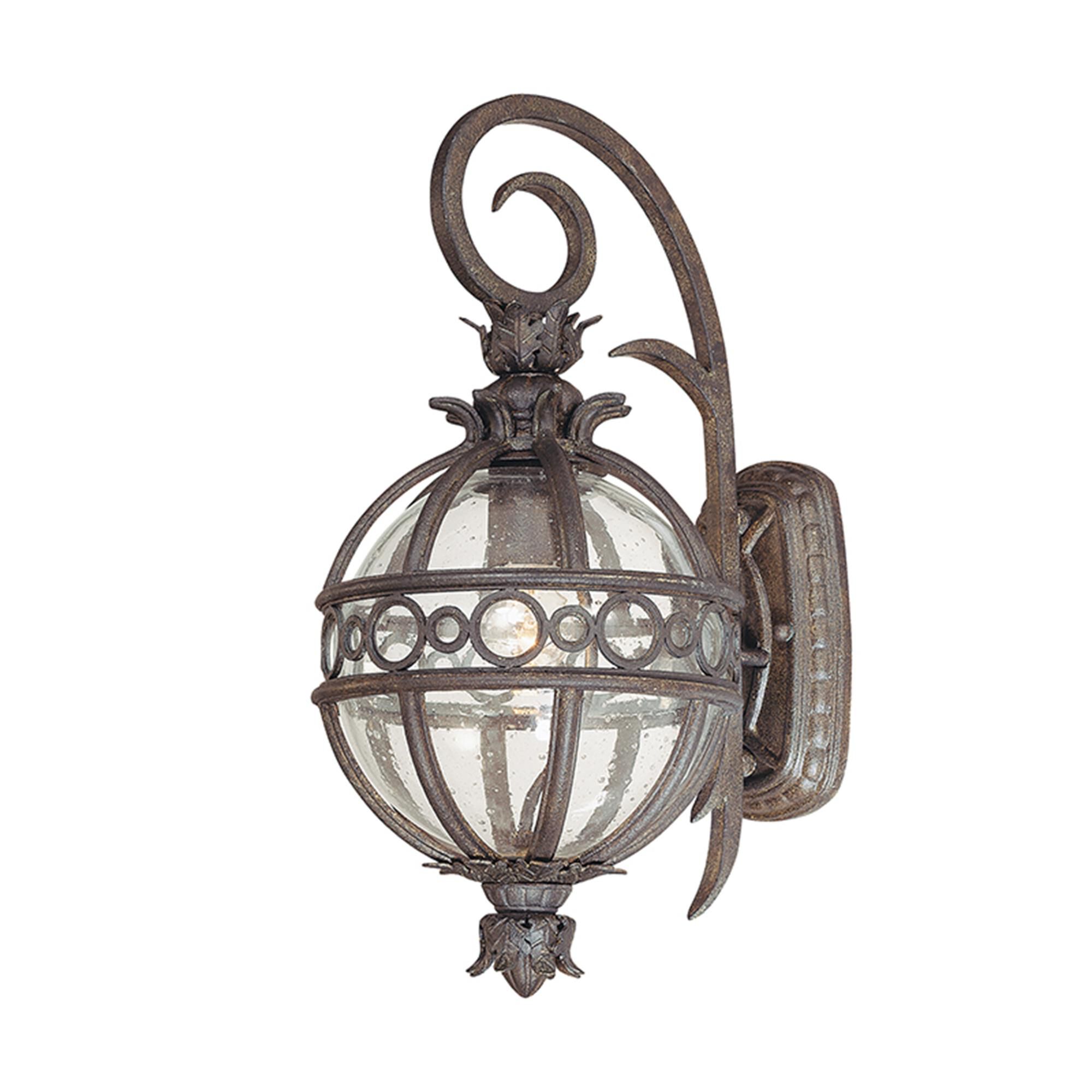 Shown in Campanile Bronze finish and Clear glass and Seedy Glass shade