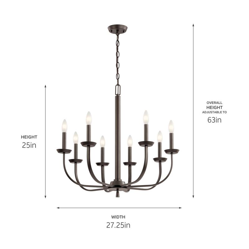 Kennewick 27 Inch 8 Light Chandelier by Kichler Lighting