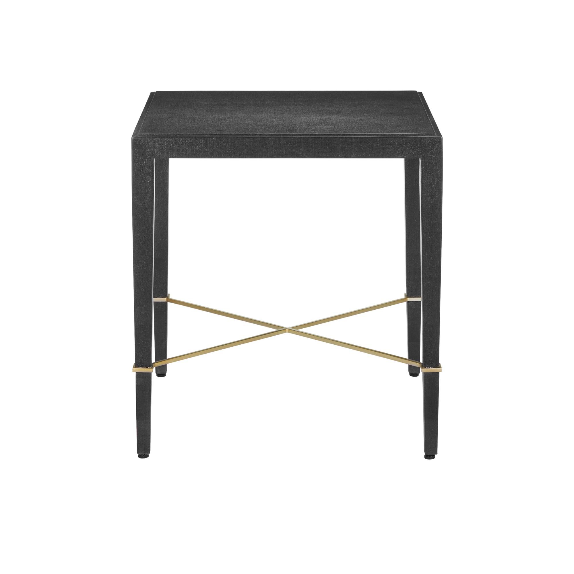 Shown in Black Lacquered Linen/Champagne finish