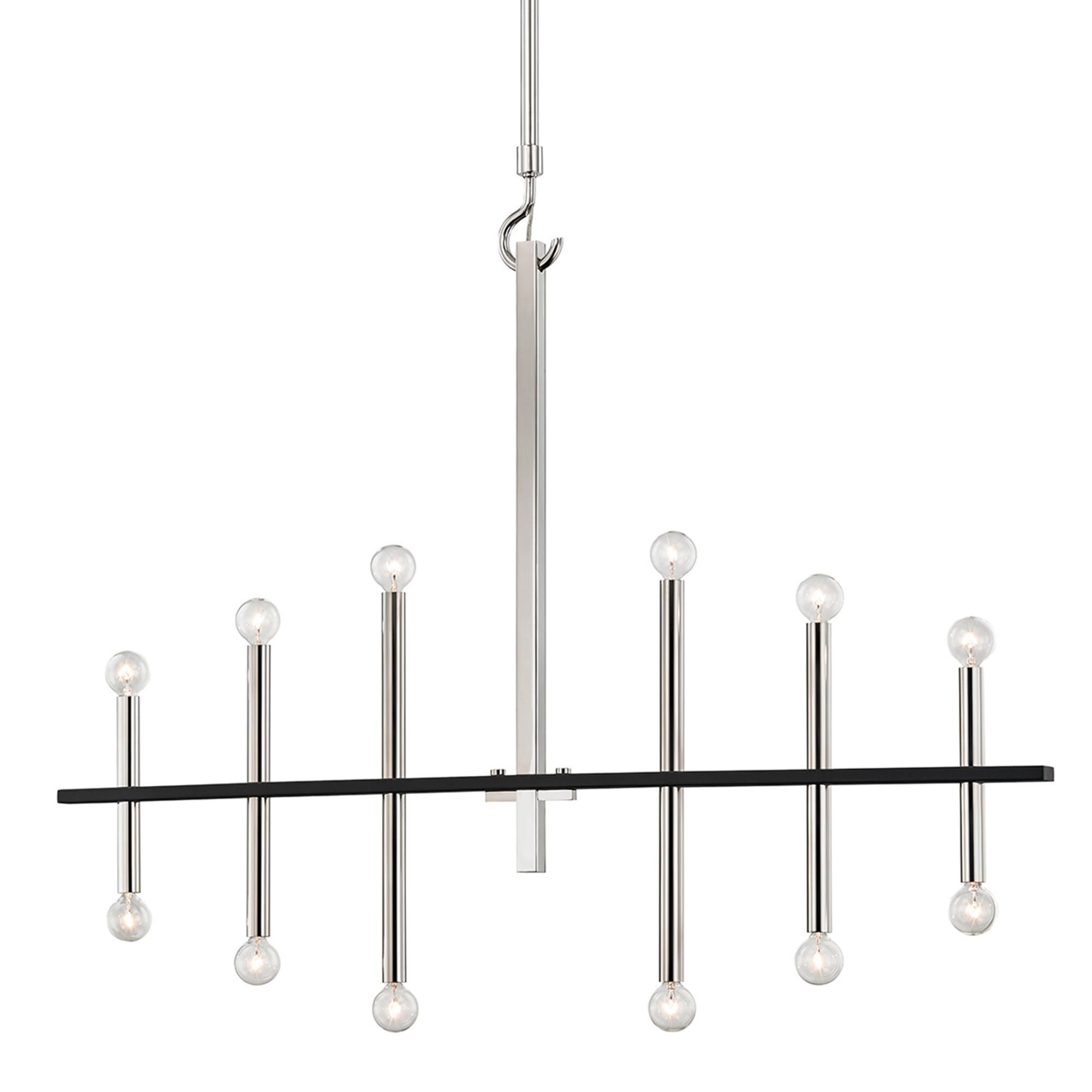 Shown in Polished Nickel - Black finish and Black accent