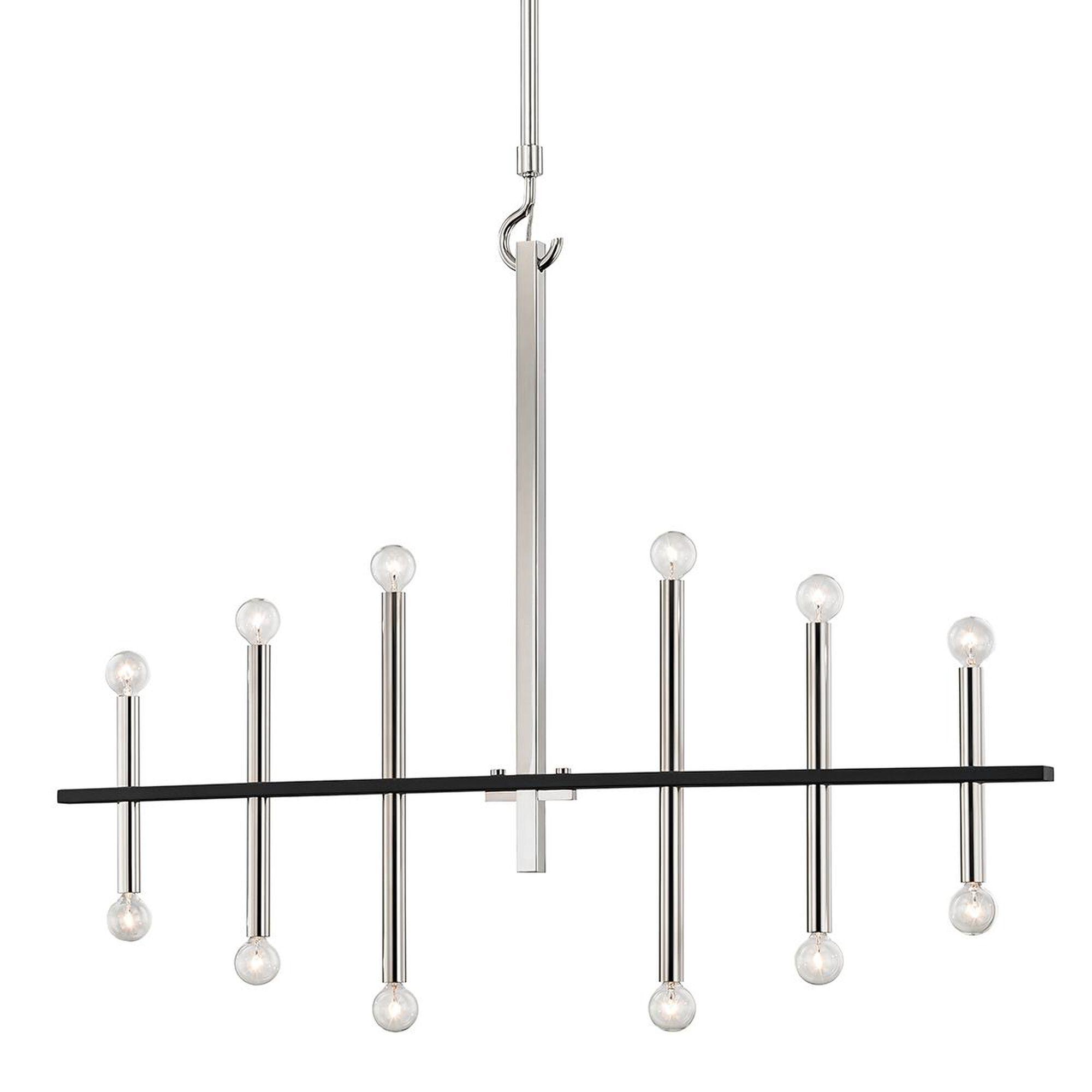 Shown in Polished Nickel/Black finish and Black accent