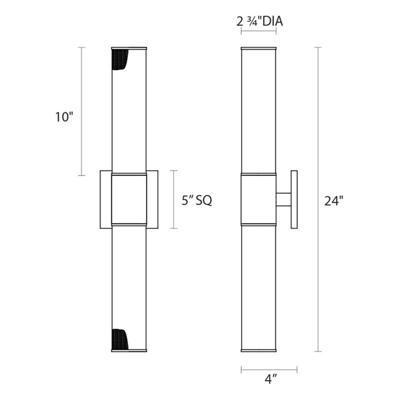 Robert Sonneman Urban Edge 24 Inch Wall Sconce by SONNEMAN