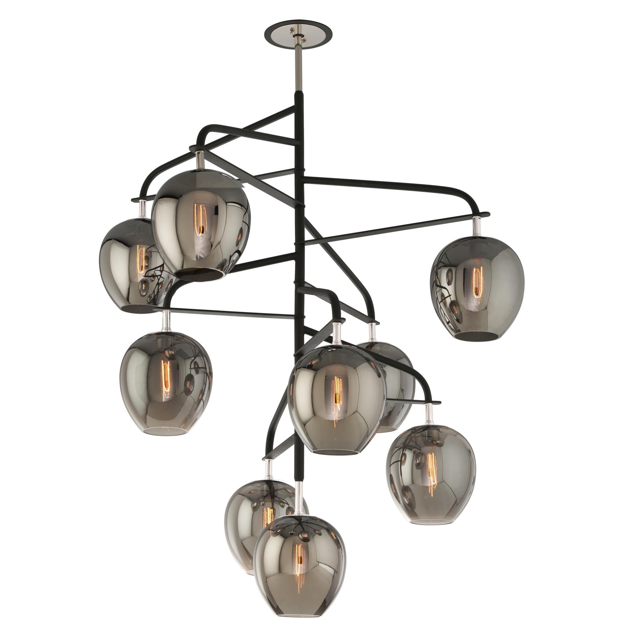 Shown in Carbide Black And Polished Nickel finish and Plated Smoked glass