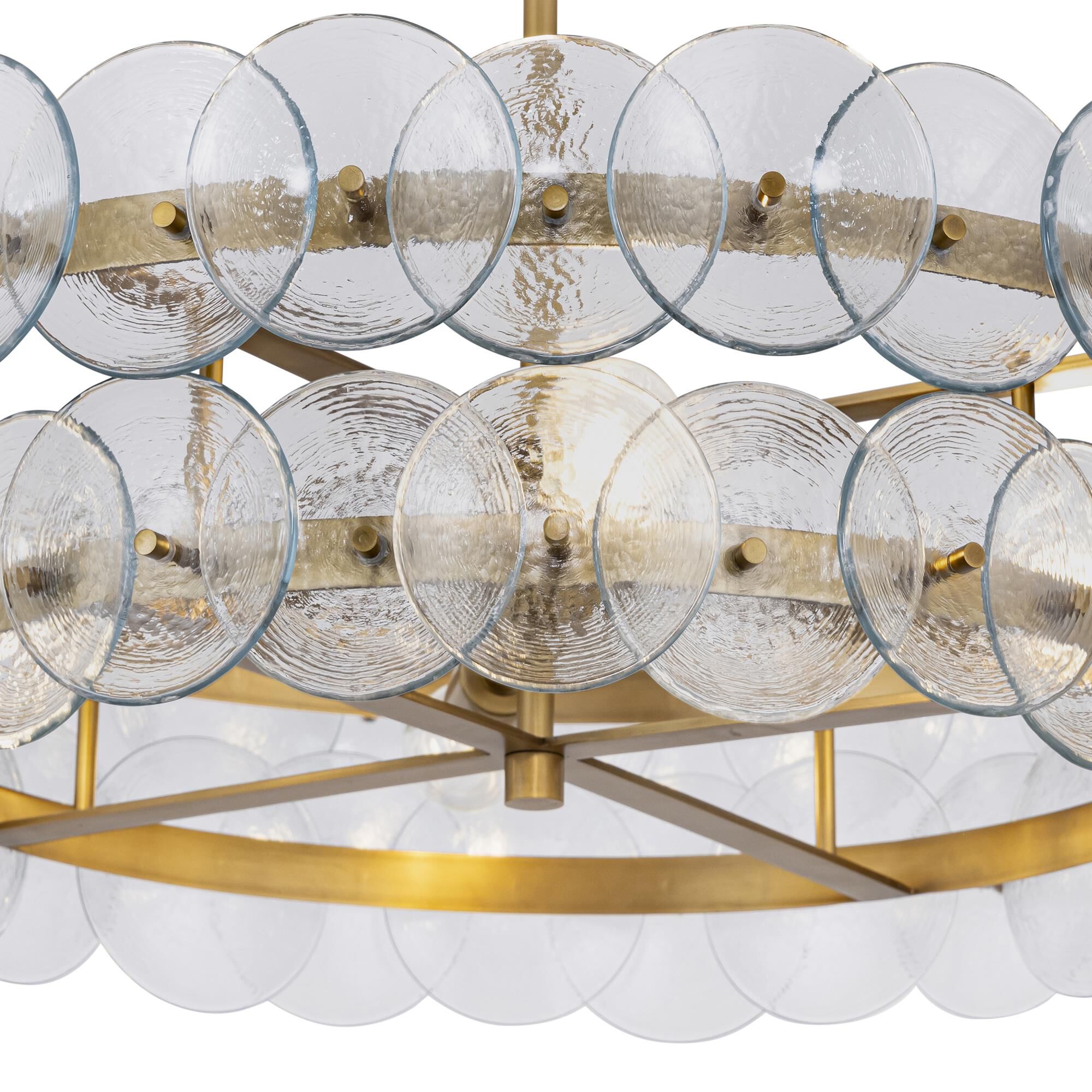 Shown in Weathered Brass finish and Textured Clear glass and Recycled Glass shade