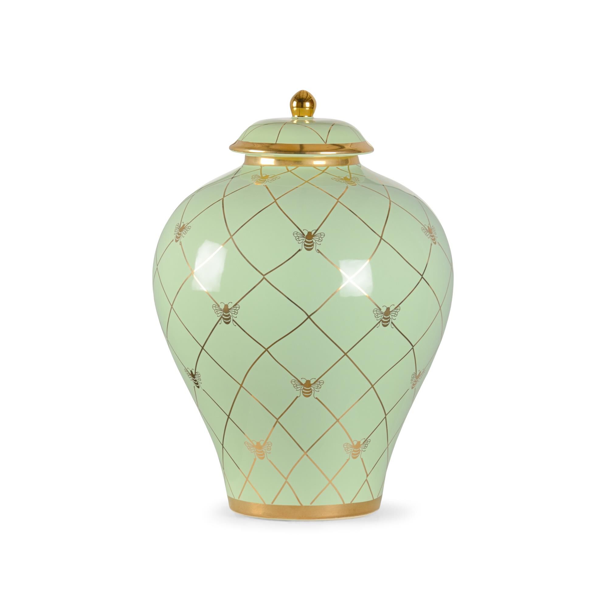 Shown in Light Green Glaze/Metallic Gold finish