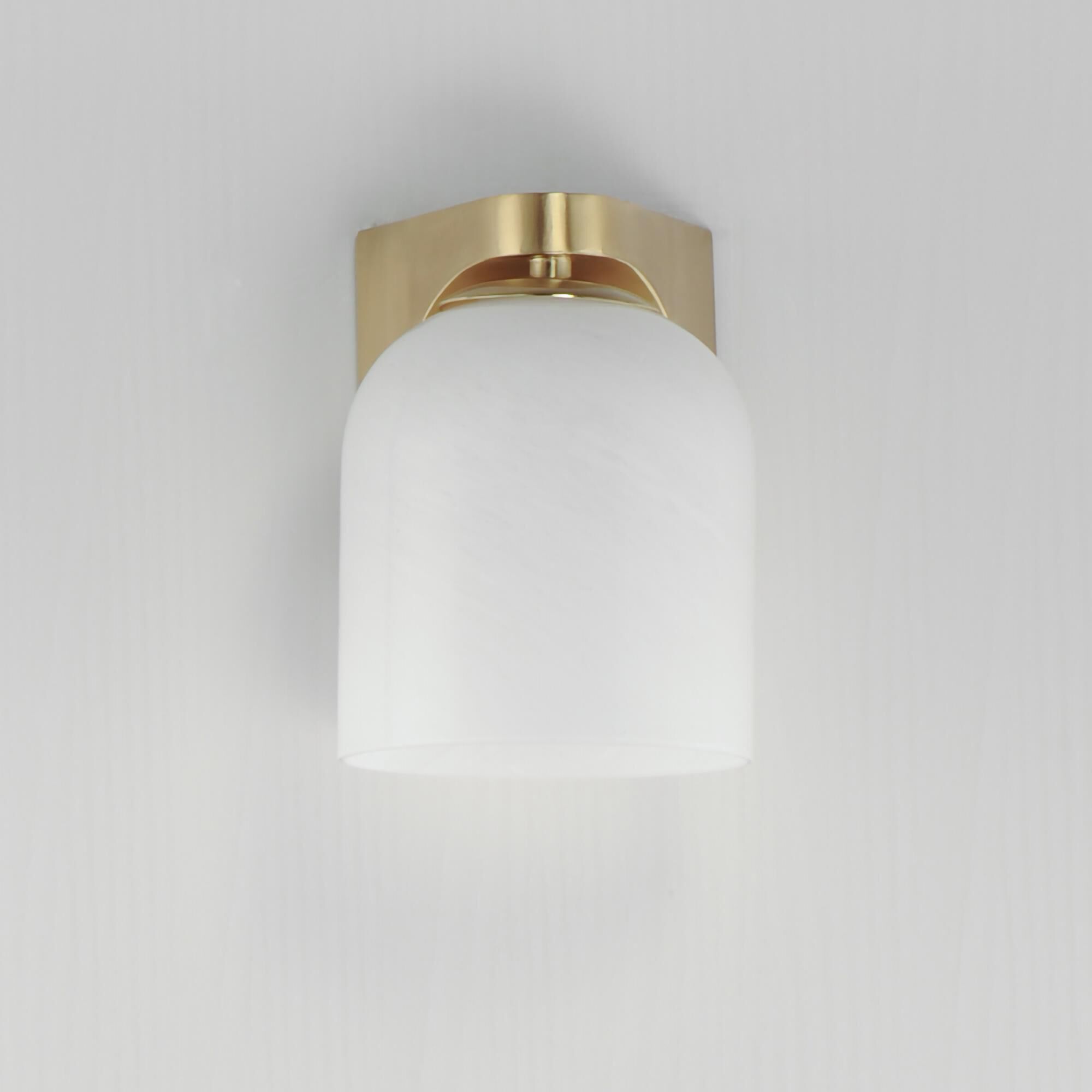 Shown in Natural Aged Brass finish and Marble glass and Glass shade