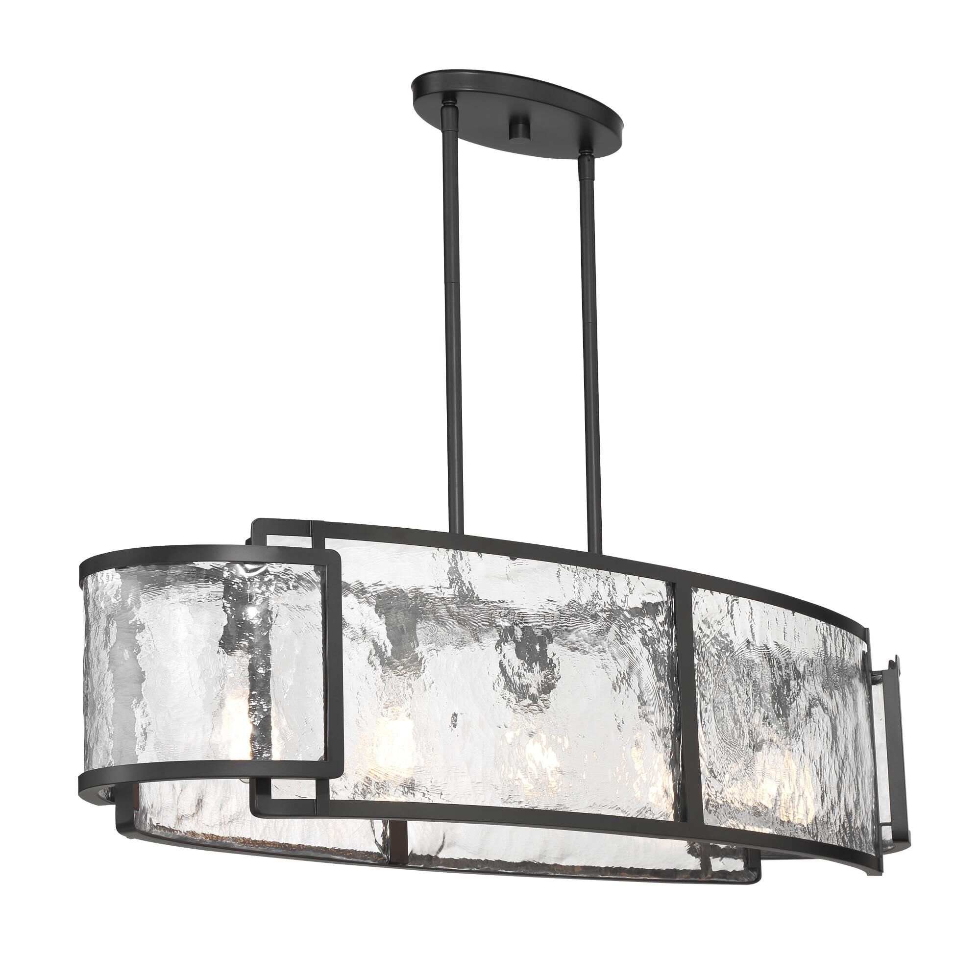 Shown in Coal finish and Clear Hand-Made glass and Glass shade