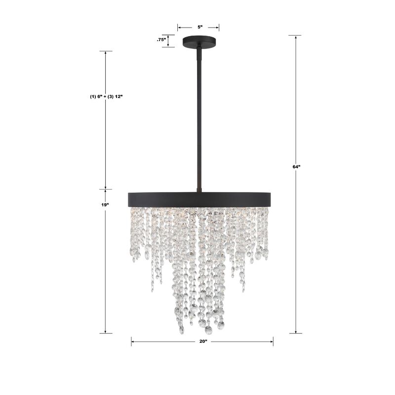 Winham 20 Inch 5 Light Mini Chandelier by Crystorama