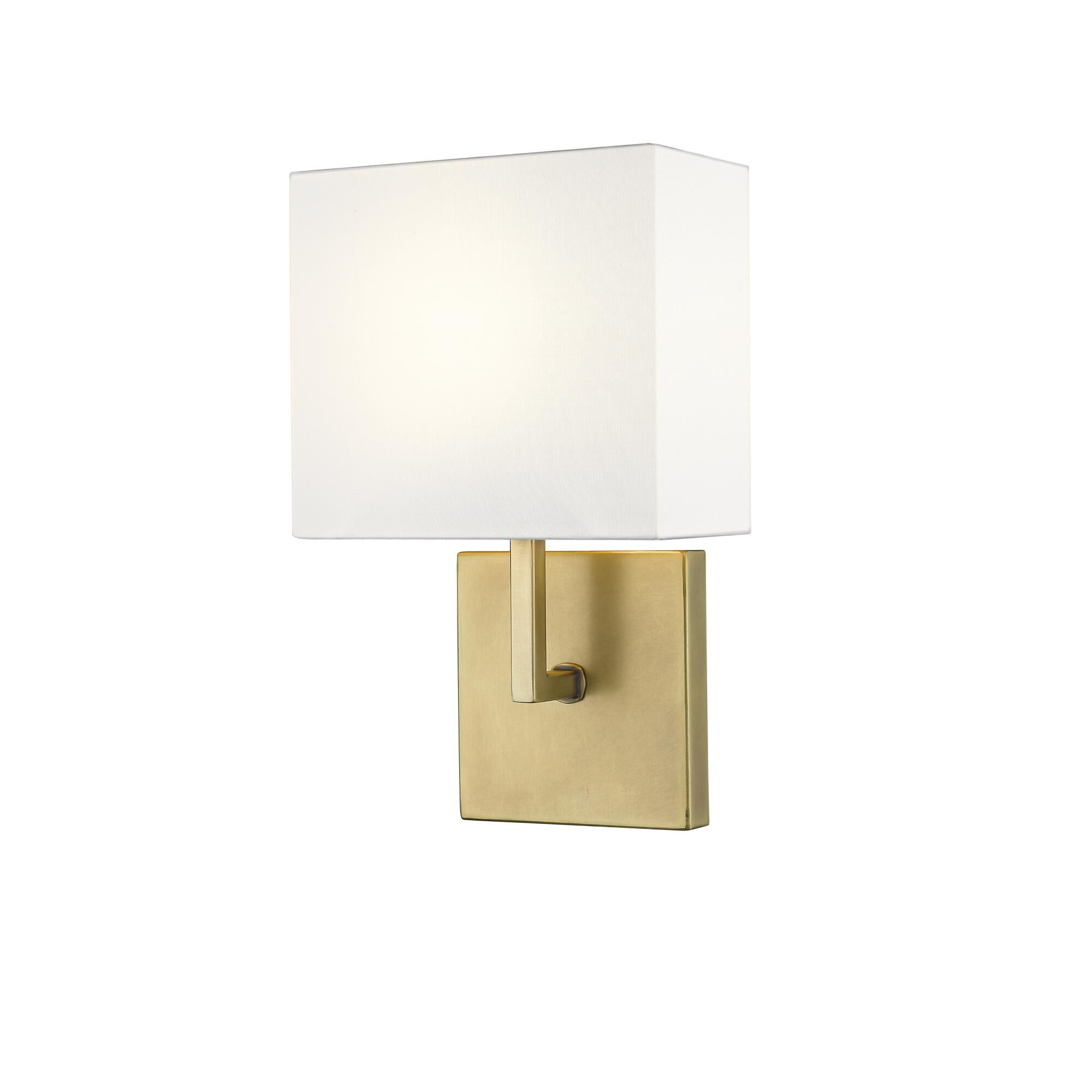 Shown in Rubbed Brass finish and Fabric glass and Fabric shade