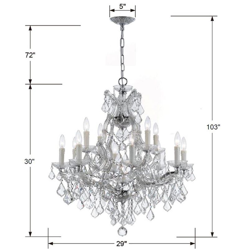 Maria Theresa 29 Inch 13 Light Chandelier by Crystorama