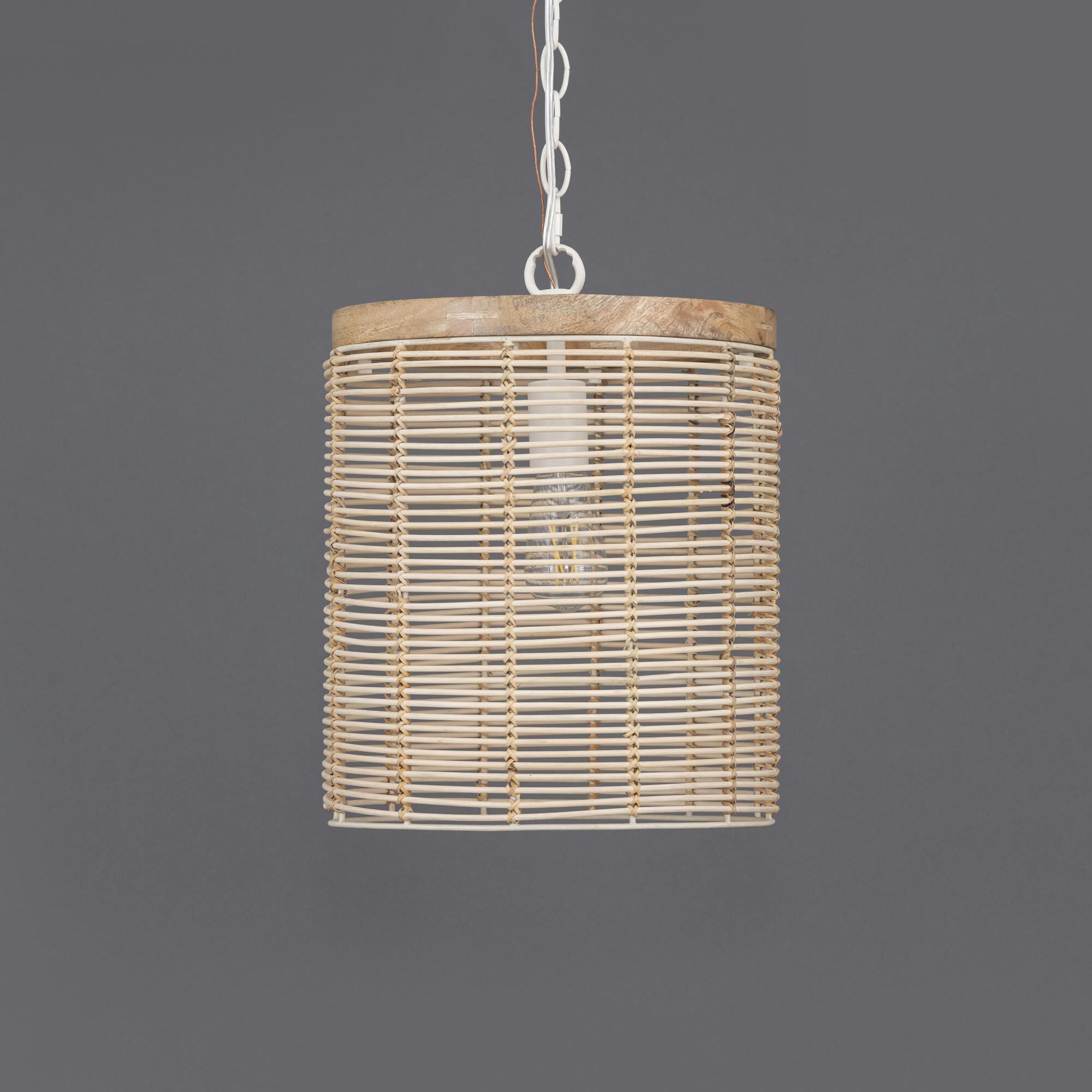 Shown in Ecru finish and Rattan shade