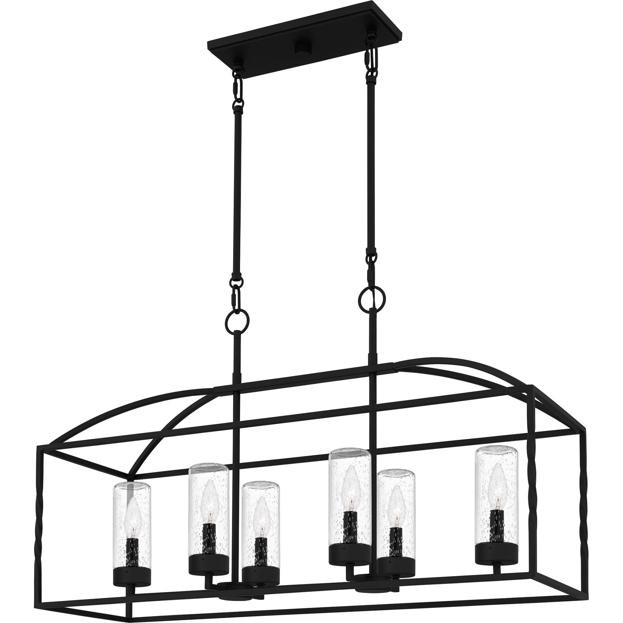 Shown in Earth Black finish and Clear Seedy Glass shade