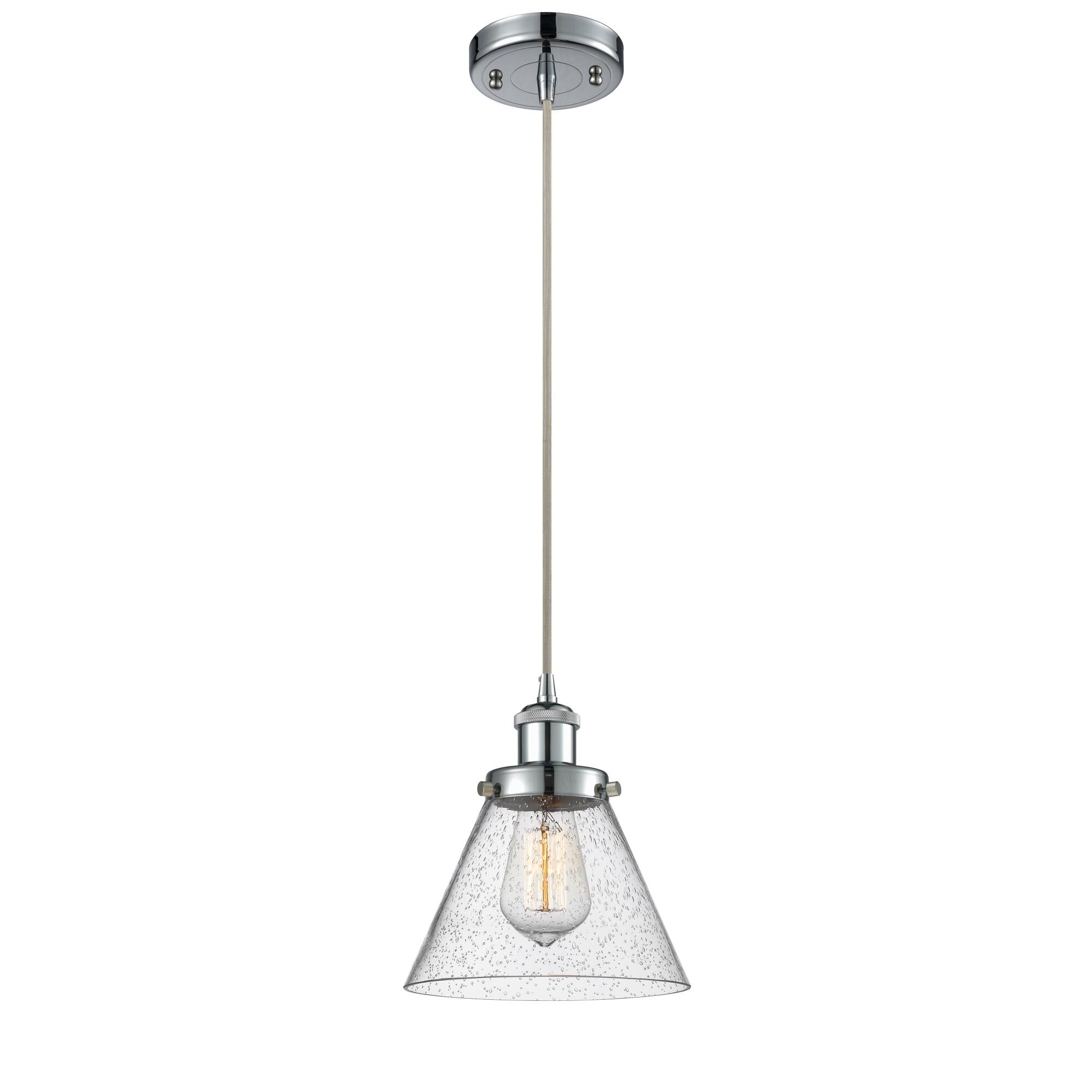 Shown in Polished Chrome finish and Cone glass and Glass shade