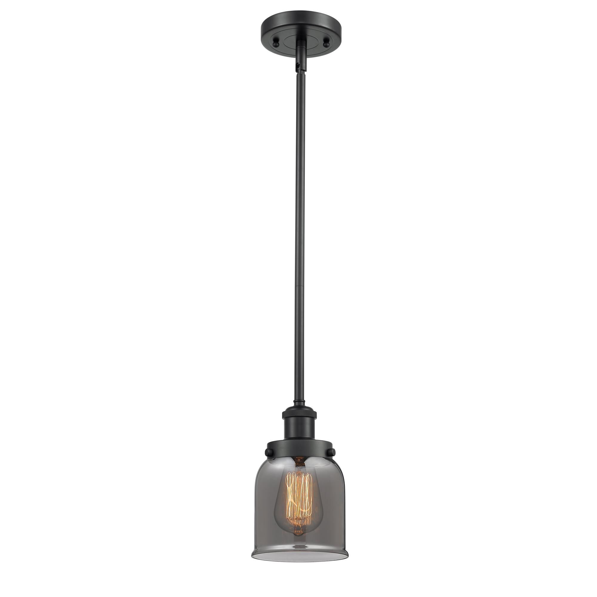 Shown in Matte Black finish and Bell glass and Glass shade