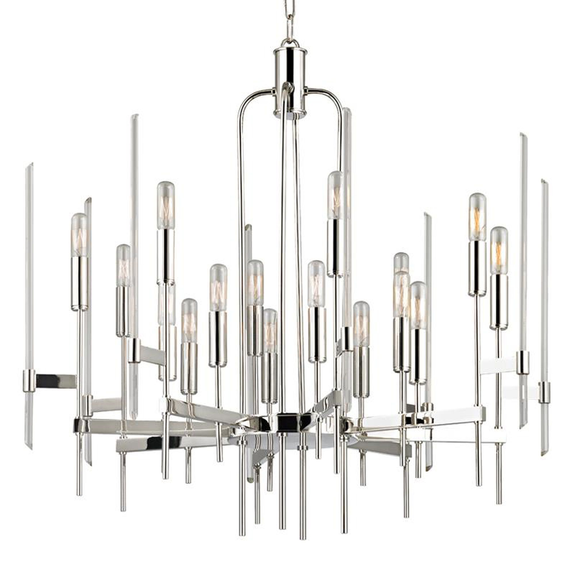 Shown in Polished Nickel finish and Clear glass