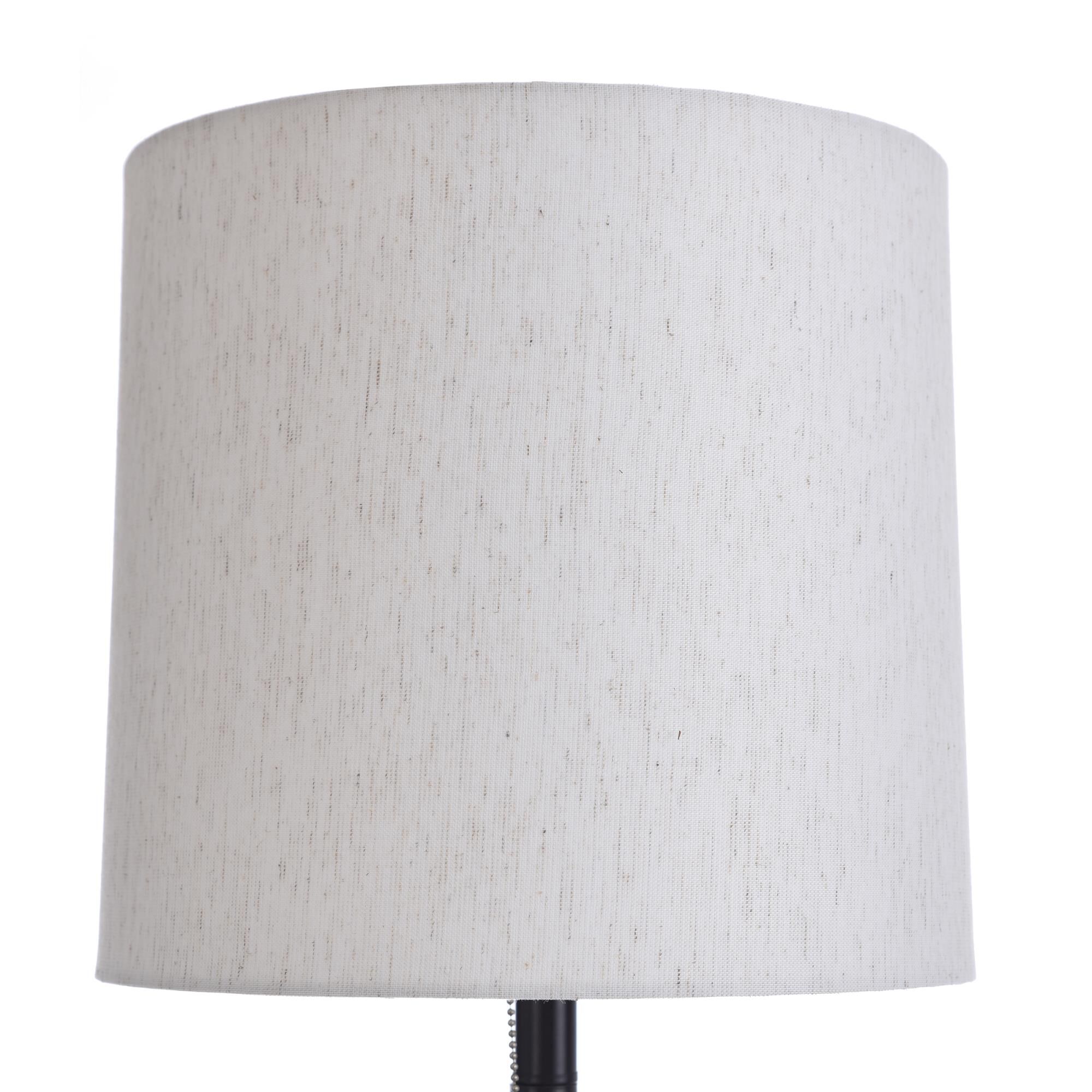 Shown in Oil Rubbed Bronze, Black, Off White finish and White Polyester Fabric shade