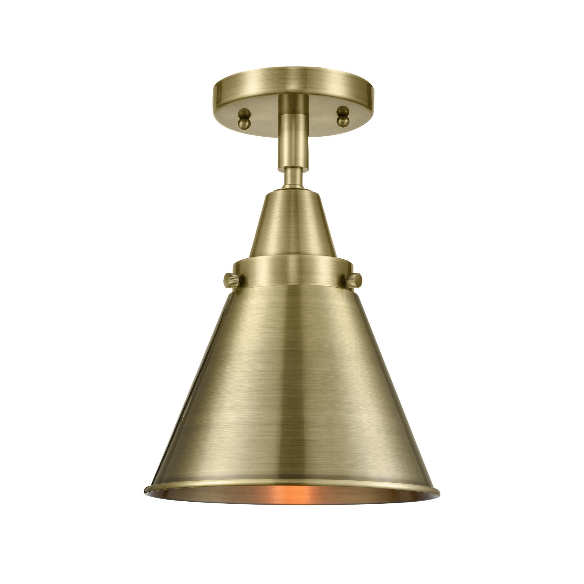 Shown in Antique Brass finish and No Glass glass and Antique Brass Appalachian shade