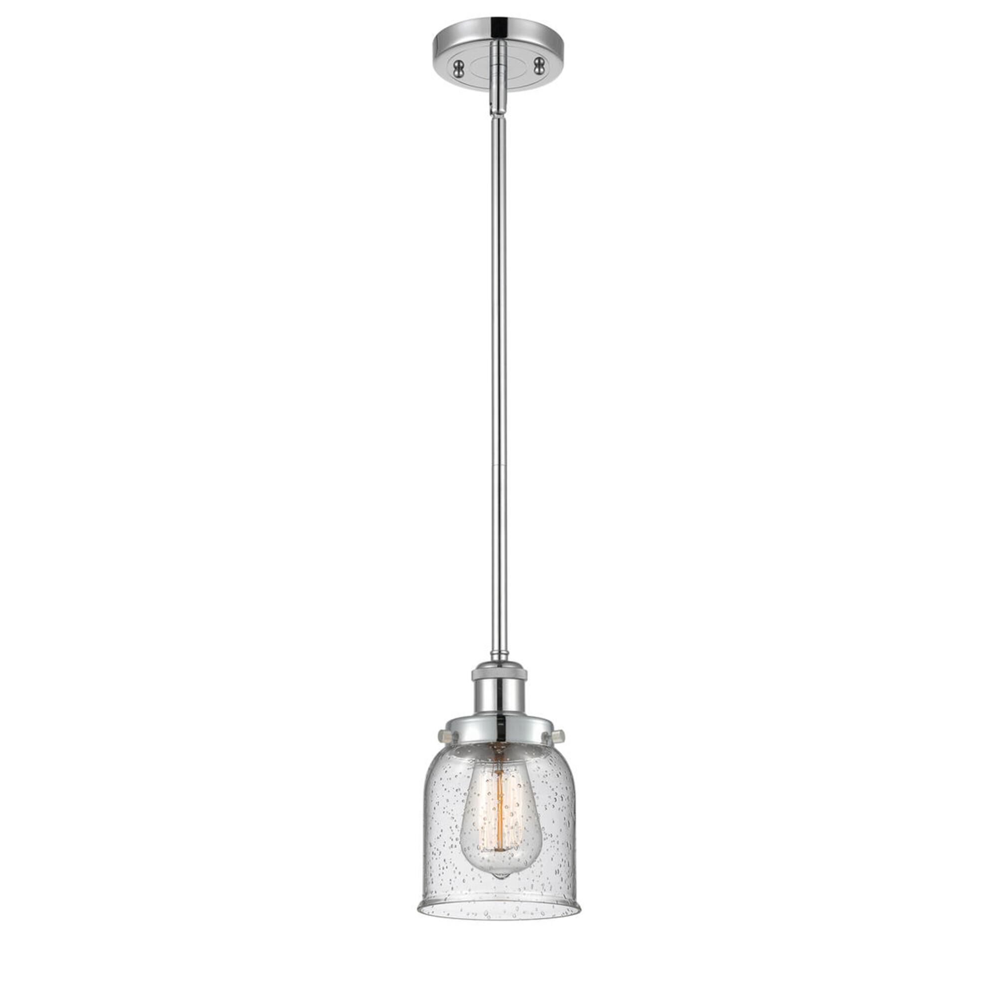 Shown in Polished Chrome finish and Bell glass and Glass shade