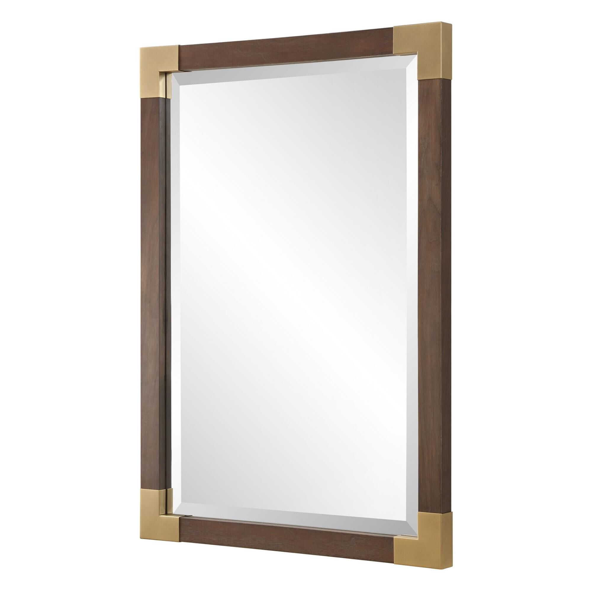 Shown in Embrace Timeless Elegance With Our Solid Wood-Framed Mirror, Finished In An Aged Walnut Veneer. Each finish