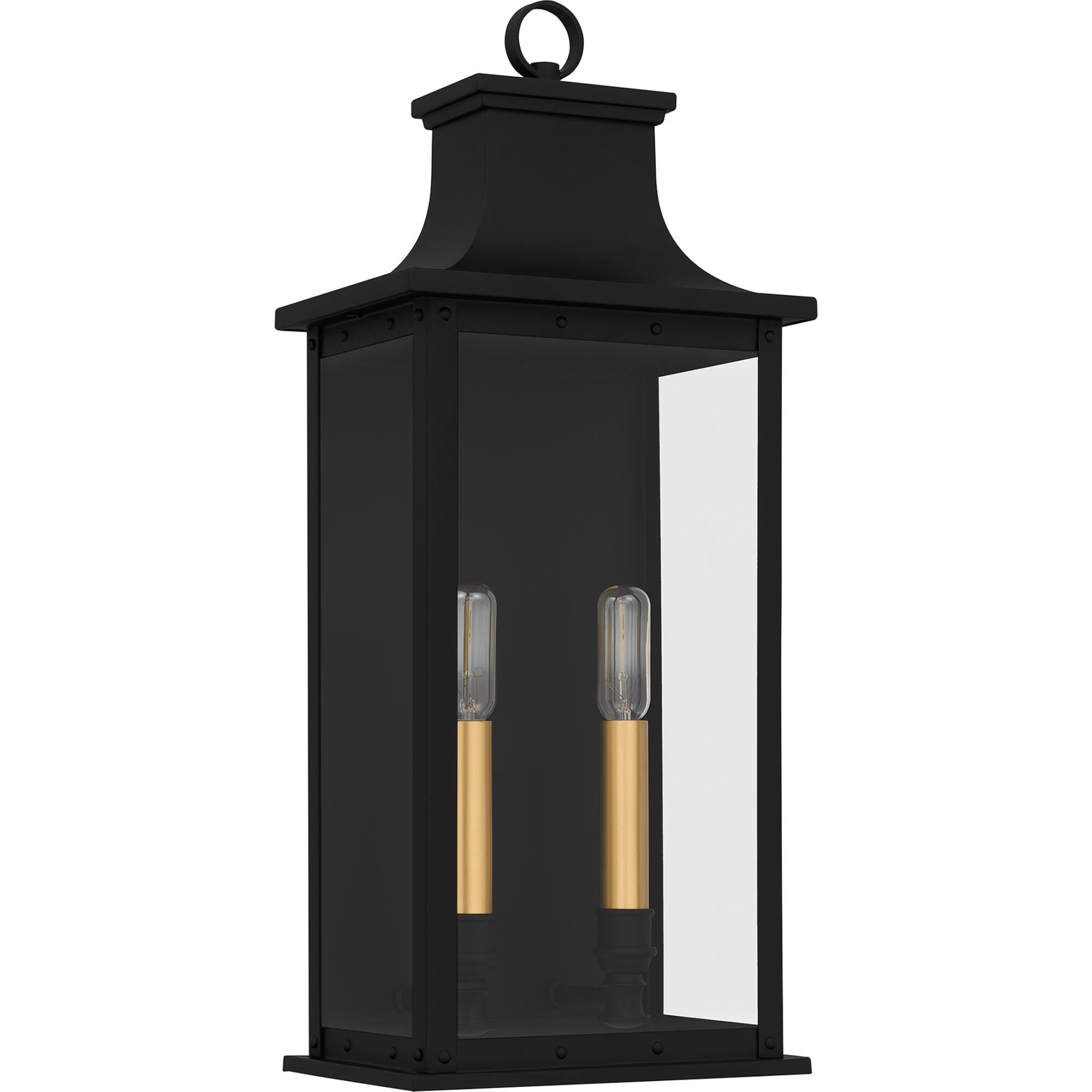 Shown in Matte Black finish and Clear Tempered Glass shade