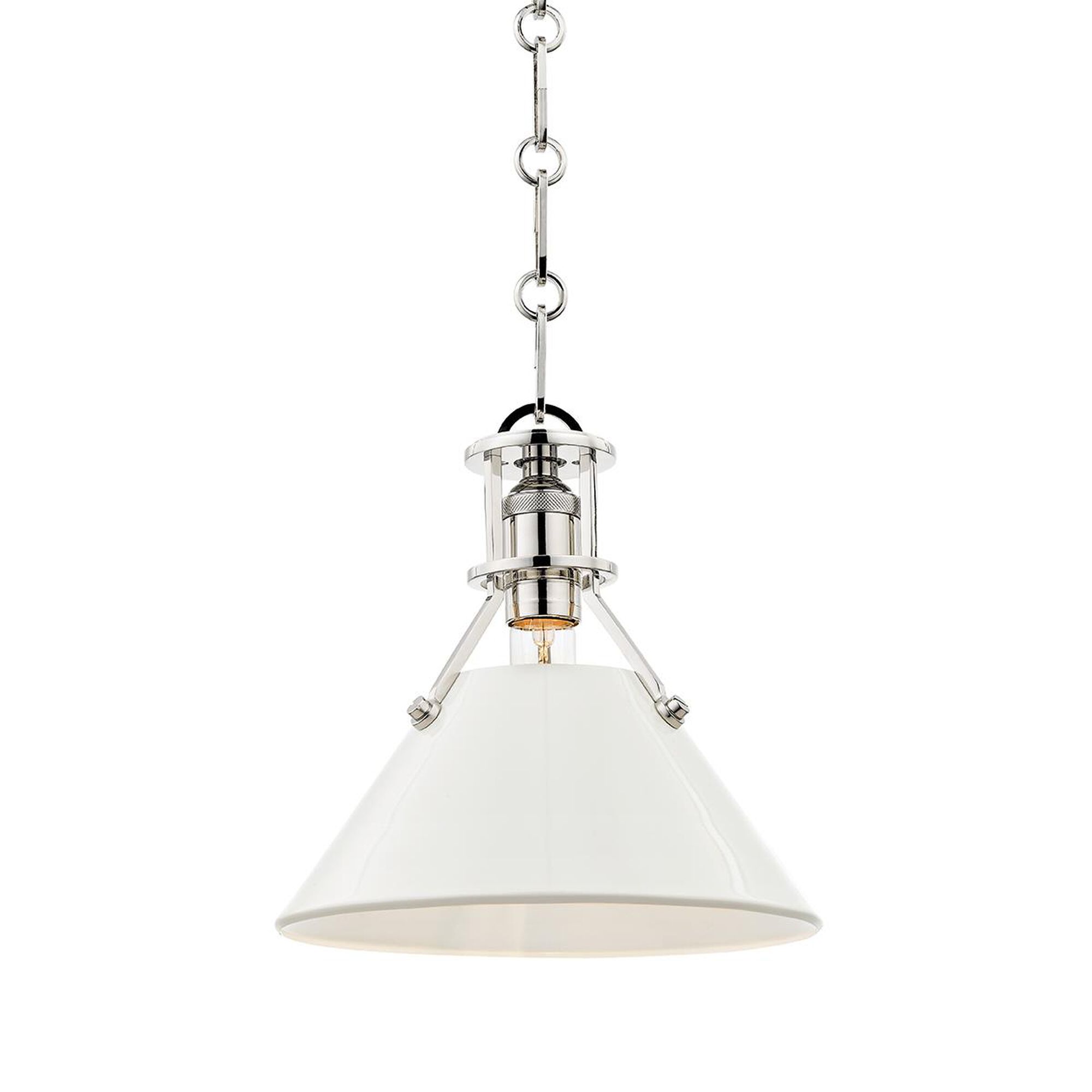 Shown in Polished Nickel finish and Off White - Steel shade