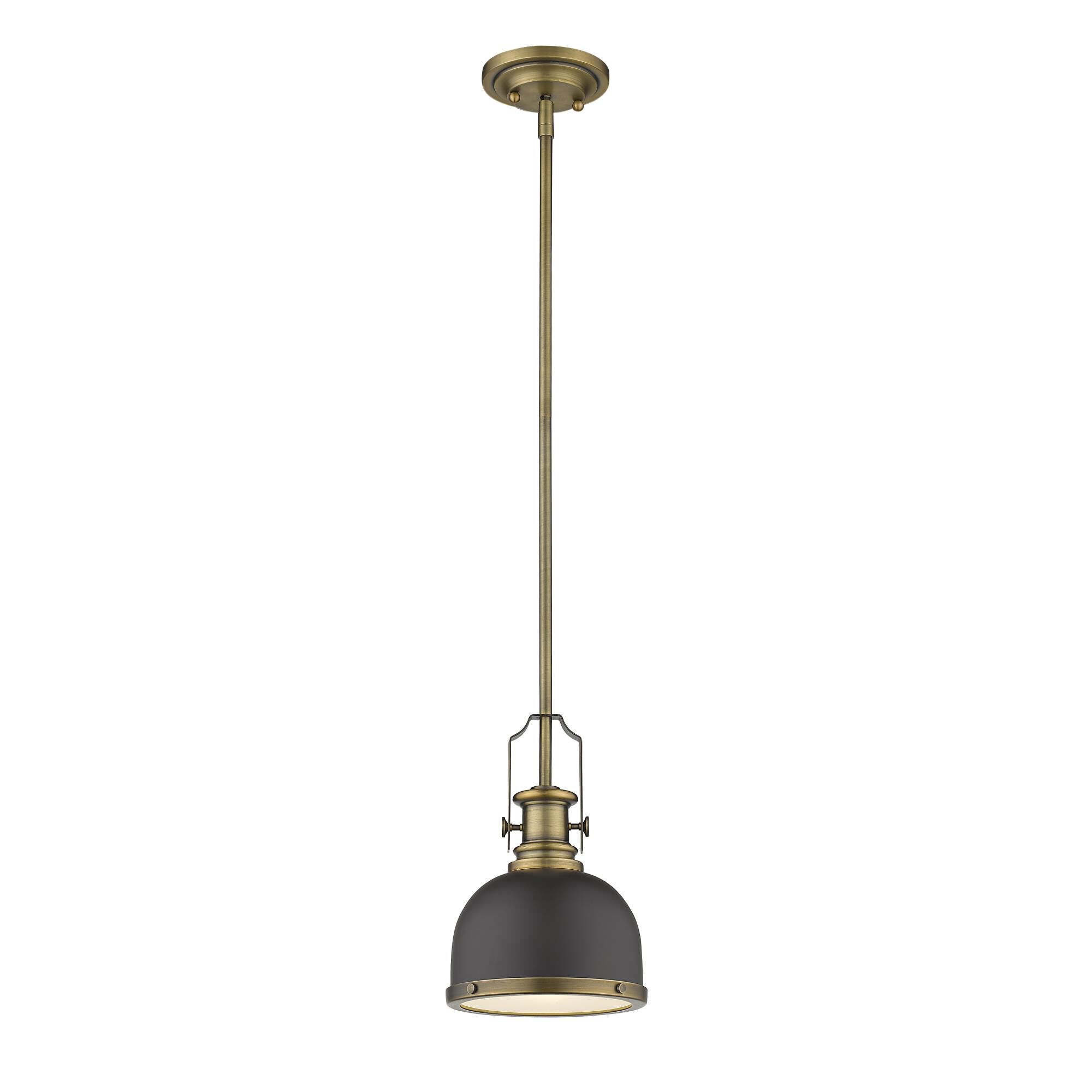 Shown in Bronze + Heritage Brass finish and Metal + glass and Metal + Glass shade