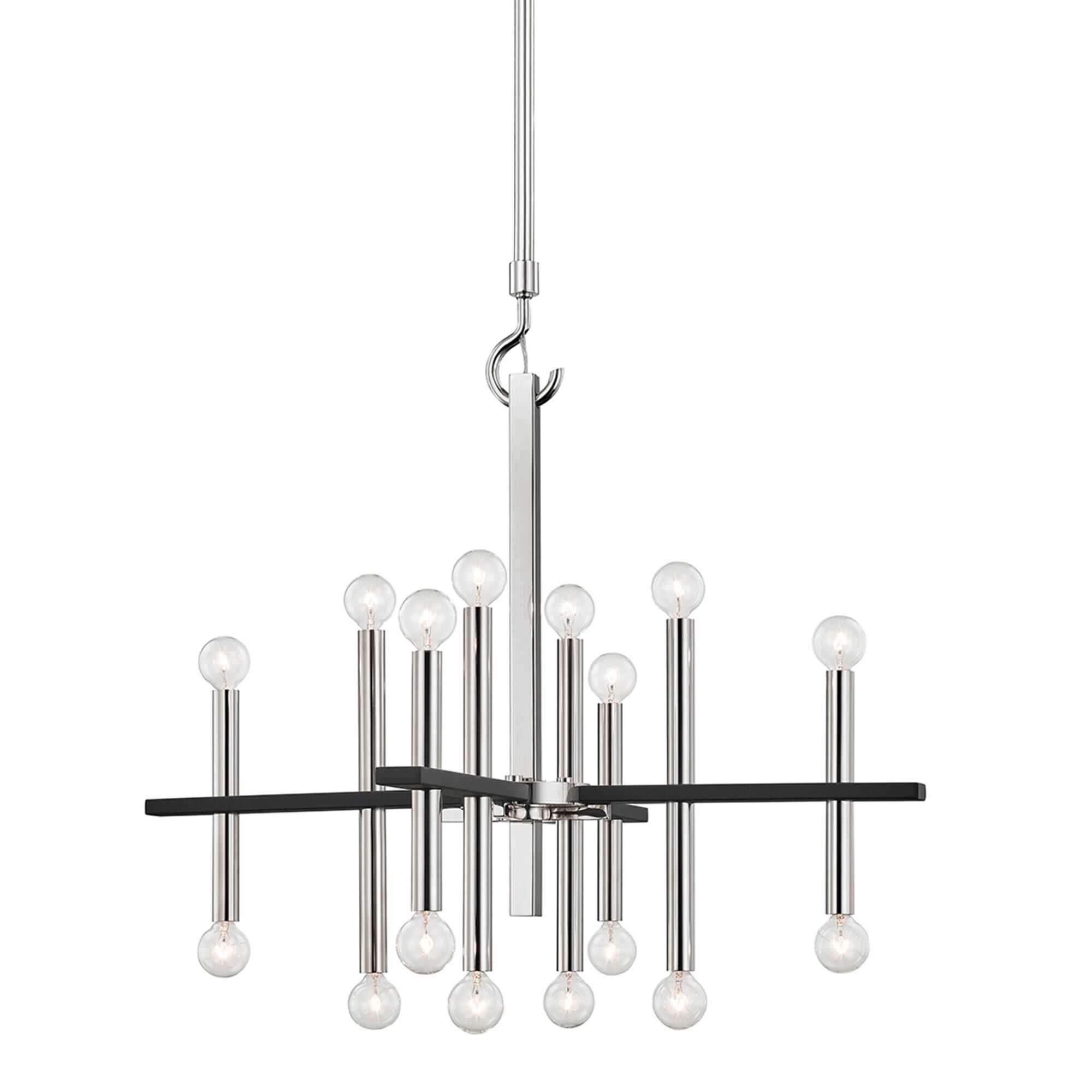 Shown in Polished Nickel - Black finish and Black accent