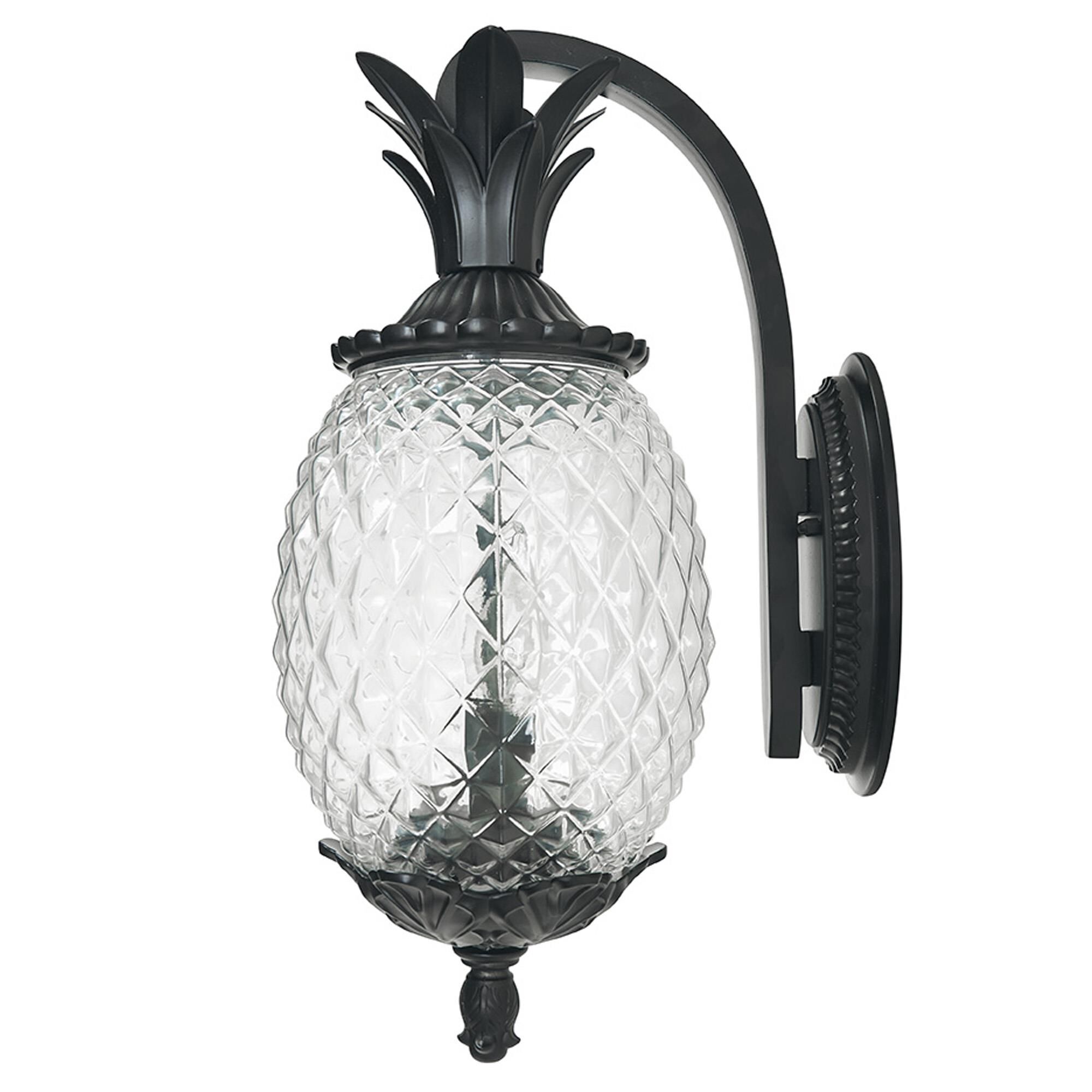 Shown in Matte Black finish and Clear Pineapple glass