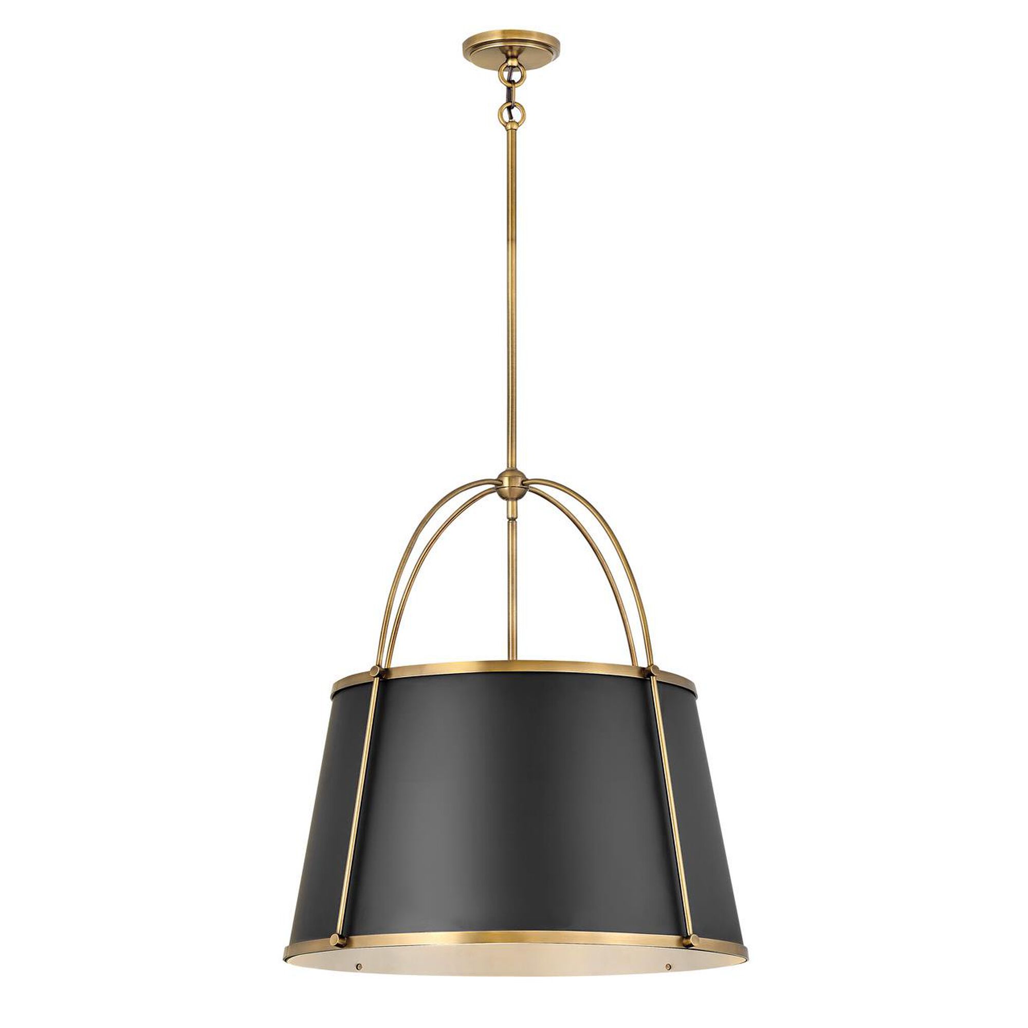 Shown in Warm Brass finish and Black accent