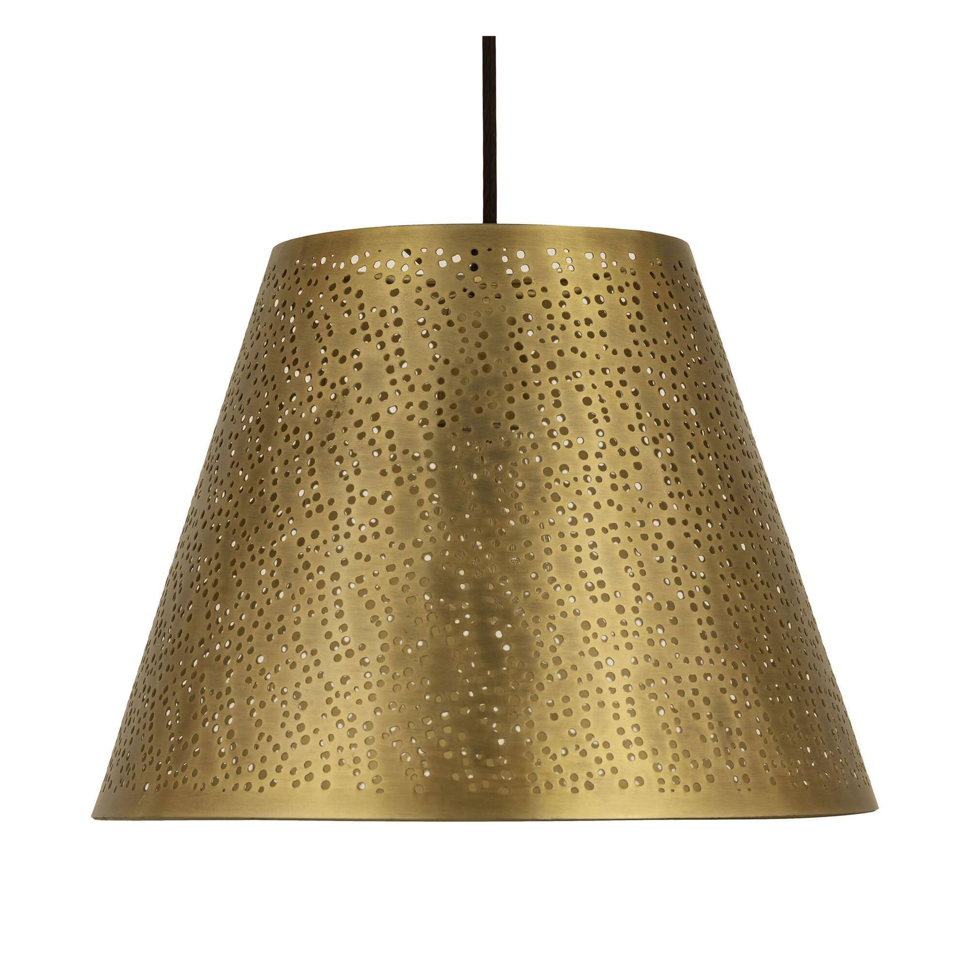 Shown in Antique Brass finish and Antique Brass  Metal shade