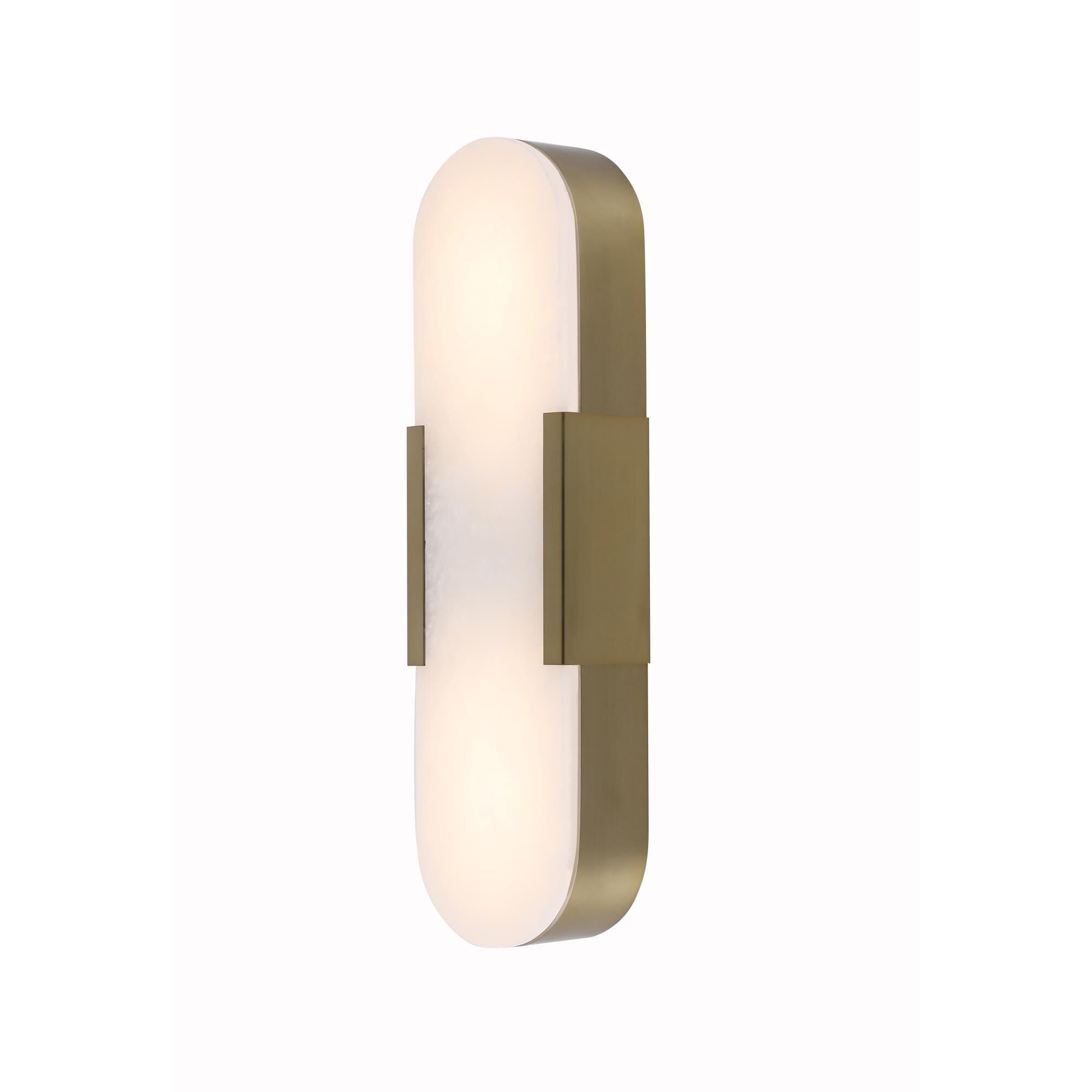 Shown in Natural Alabaster Stone, Brushed Brass Stainless Steel finish