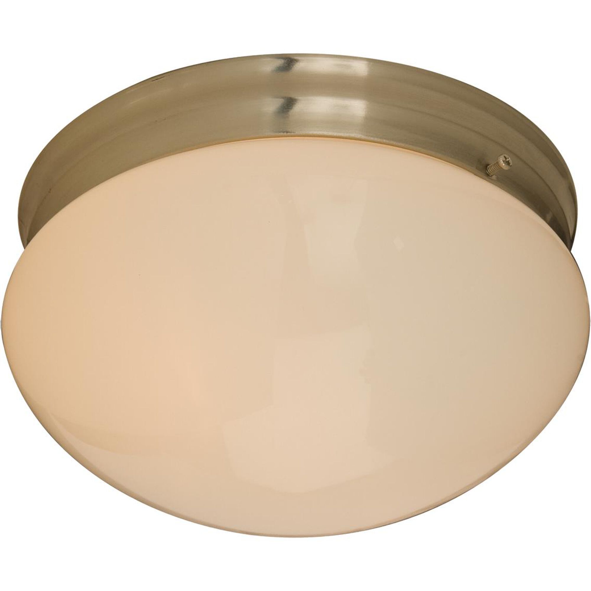 Shown in Satin Nickel finish and White glass