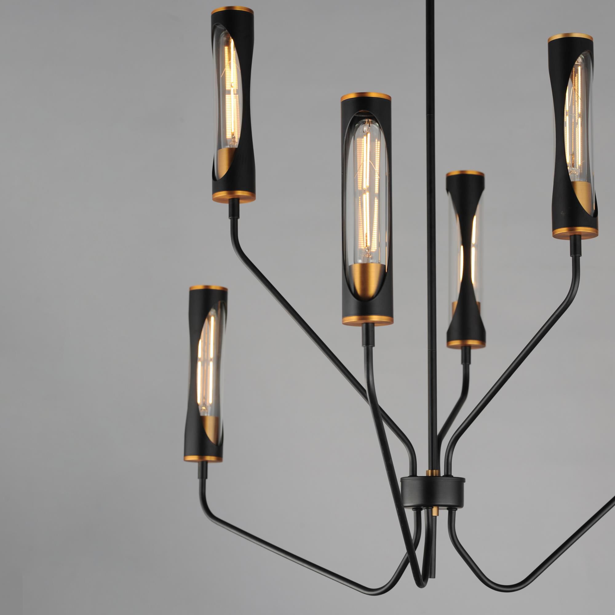 Shown in Black / Antique Brass finish and Clear glass and Glass shade