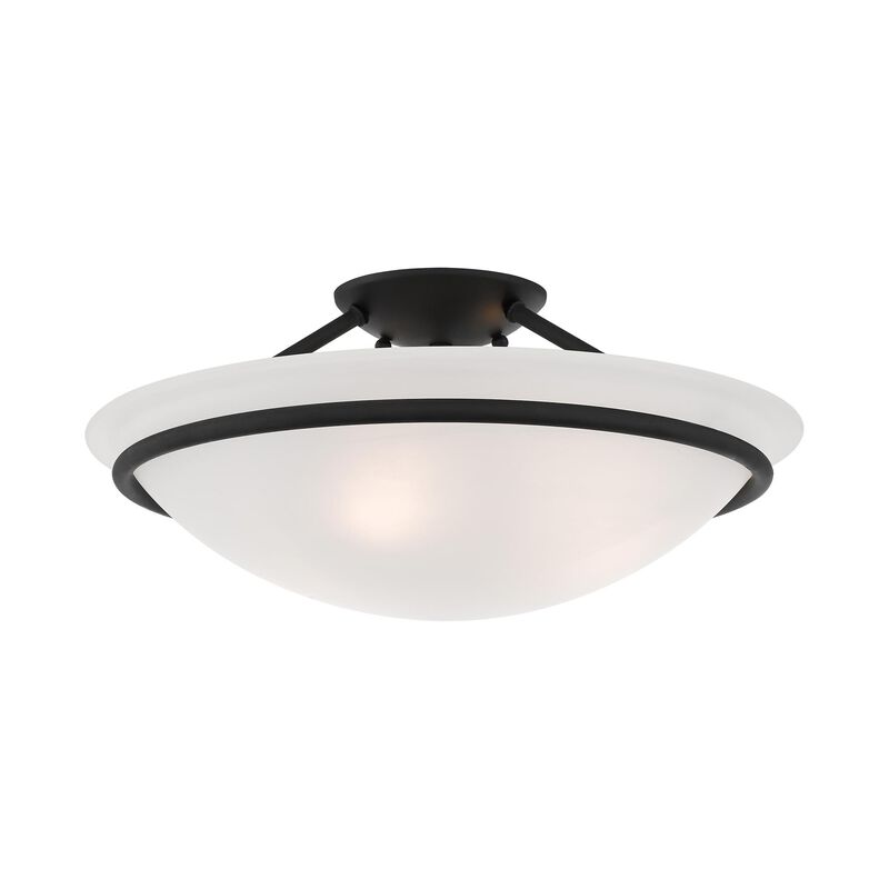 Newburgh 16 Inch 3 Light Semi Flush Mount by Livex Lighting