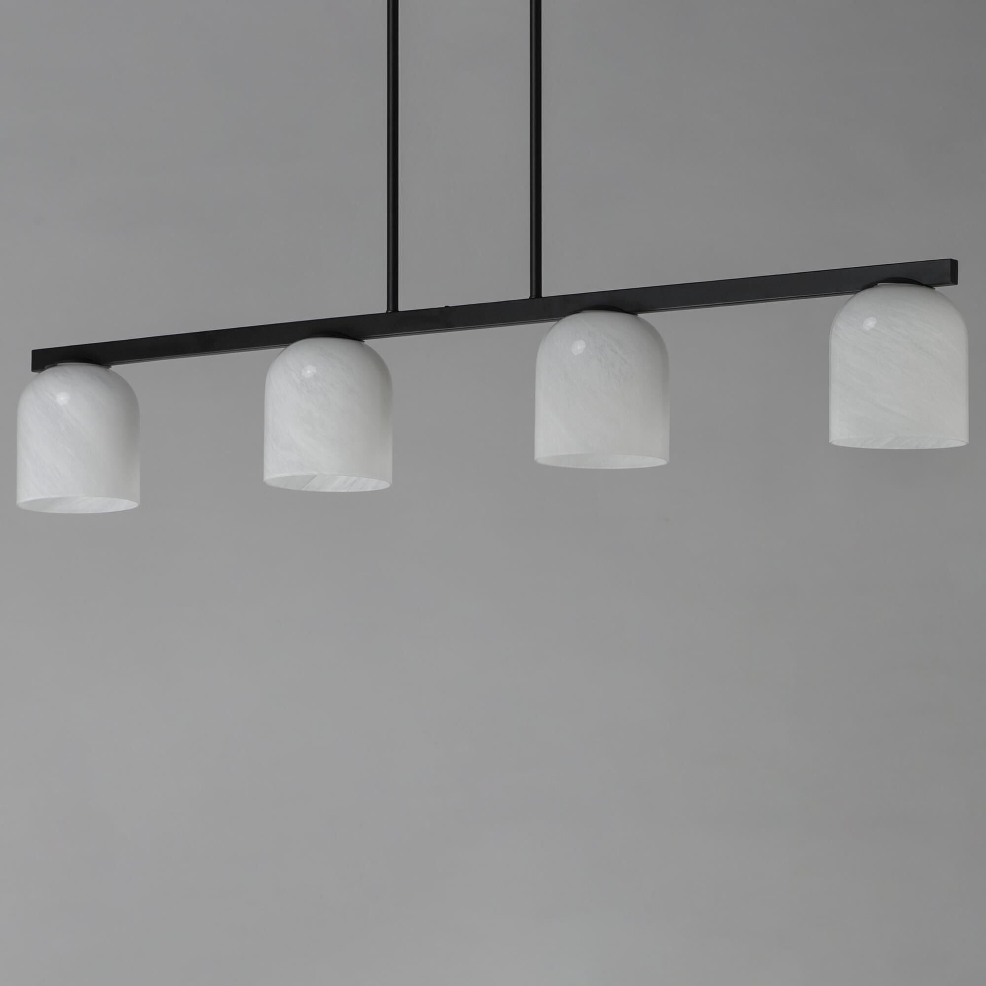 Shown in Black finish and Marble glass and Glass shade