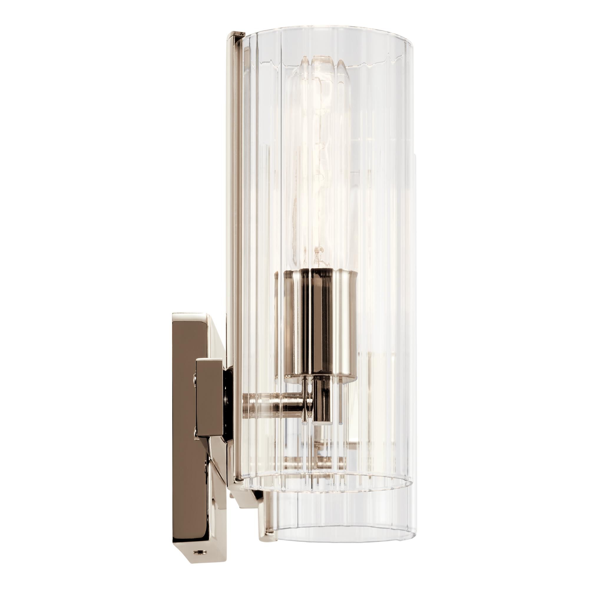 Shown in Polished Nickel finish and Clear Fluted glass