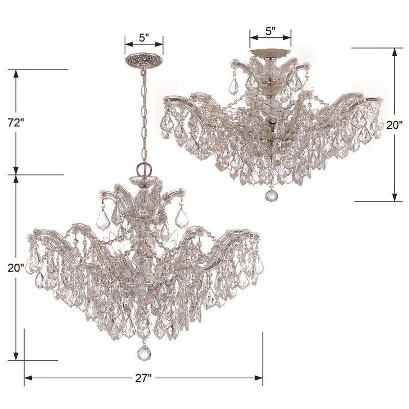 Maria Theresa 27 Inch 6 Light Chandelier by Crystorama